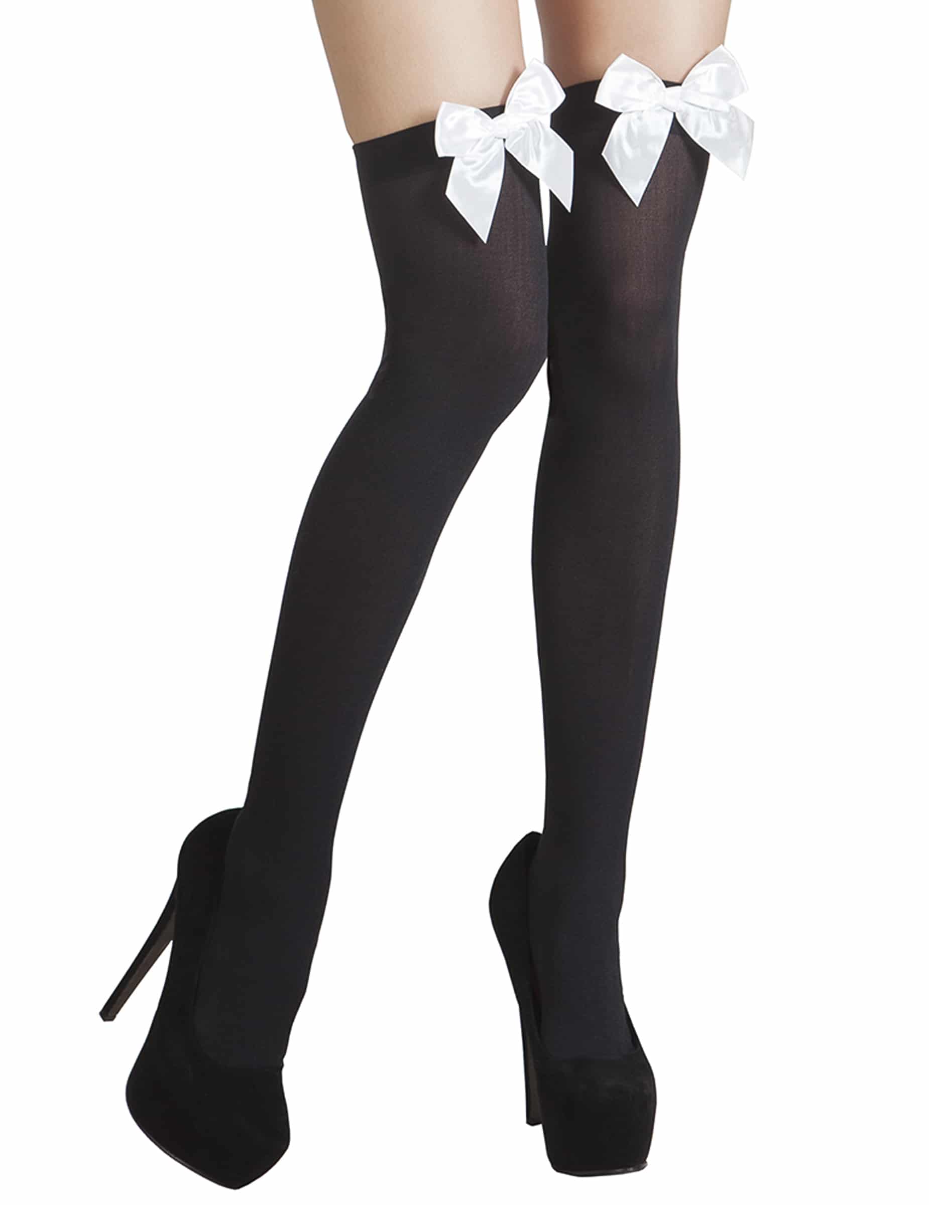 Michelle Strumpfhose Erwachsene weiss-schwarz