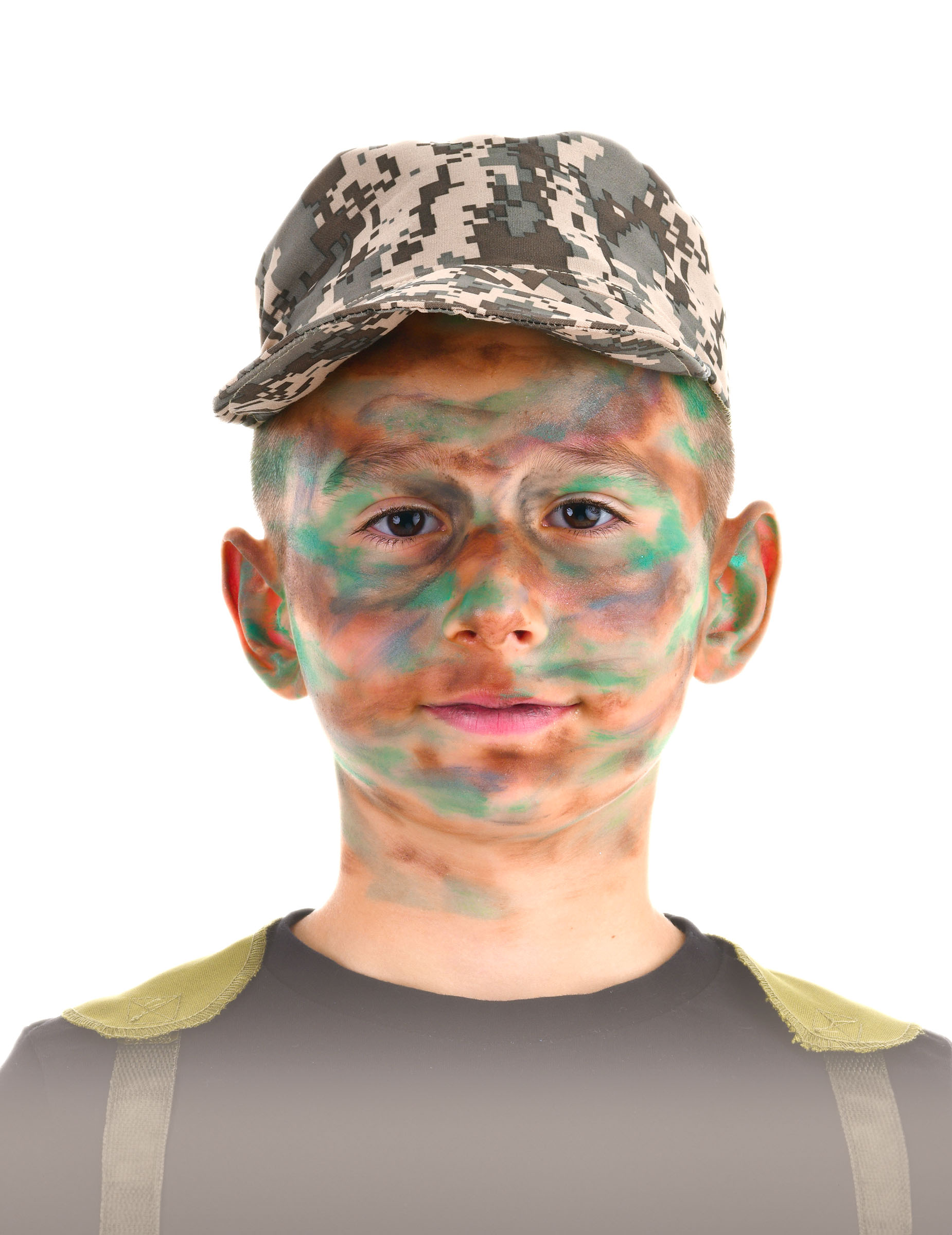 Militär-Schminkset für Kinder Faschingsschminke grau-braun-grün