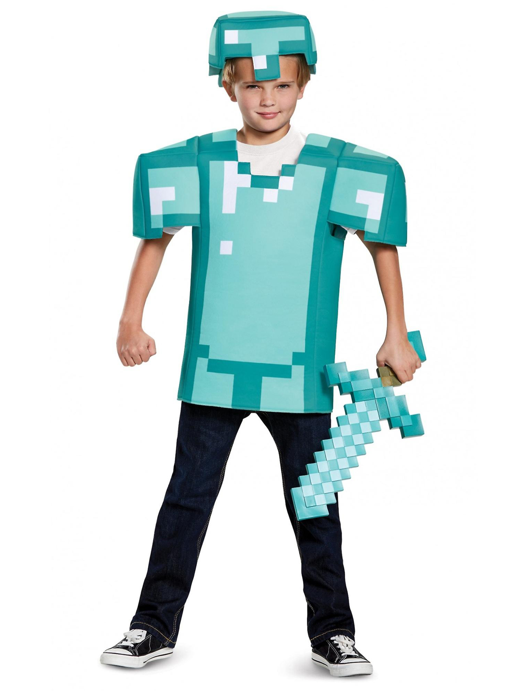 MinecraftKinderkostüm lizenziert blau-weiss