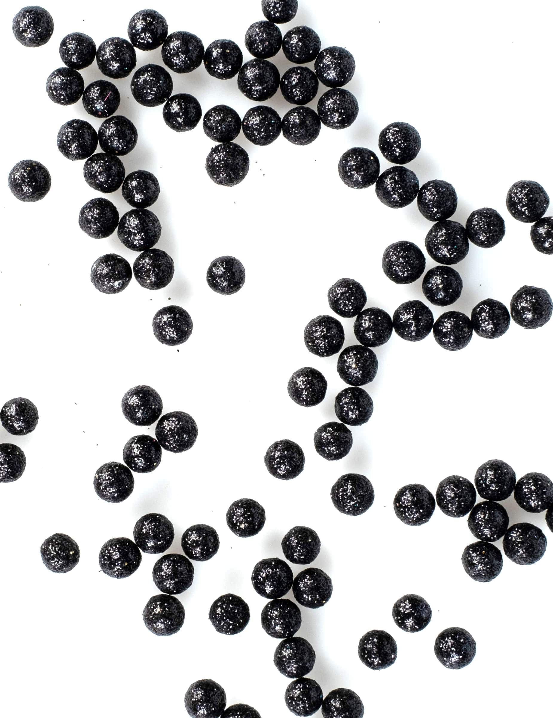 Mini Glitzerkugeln Schwarz 8mm 10g