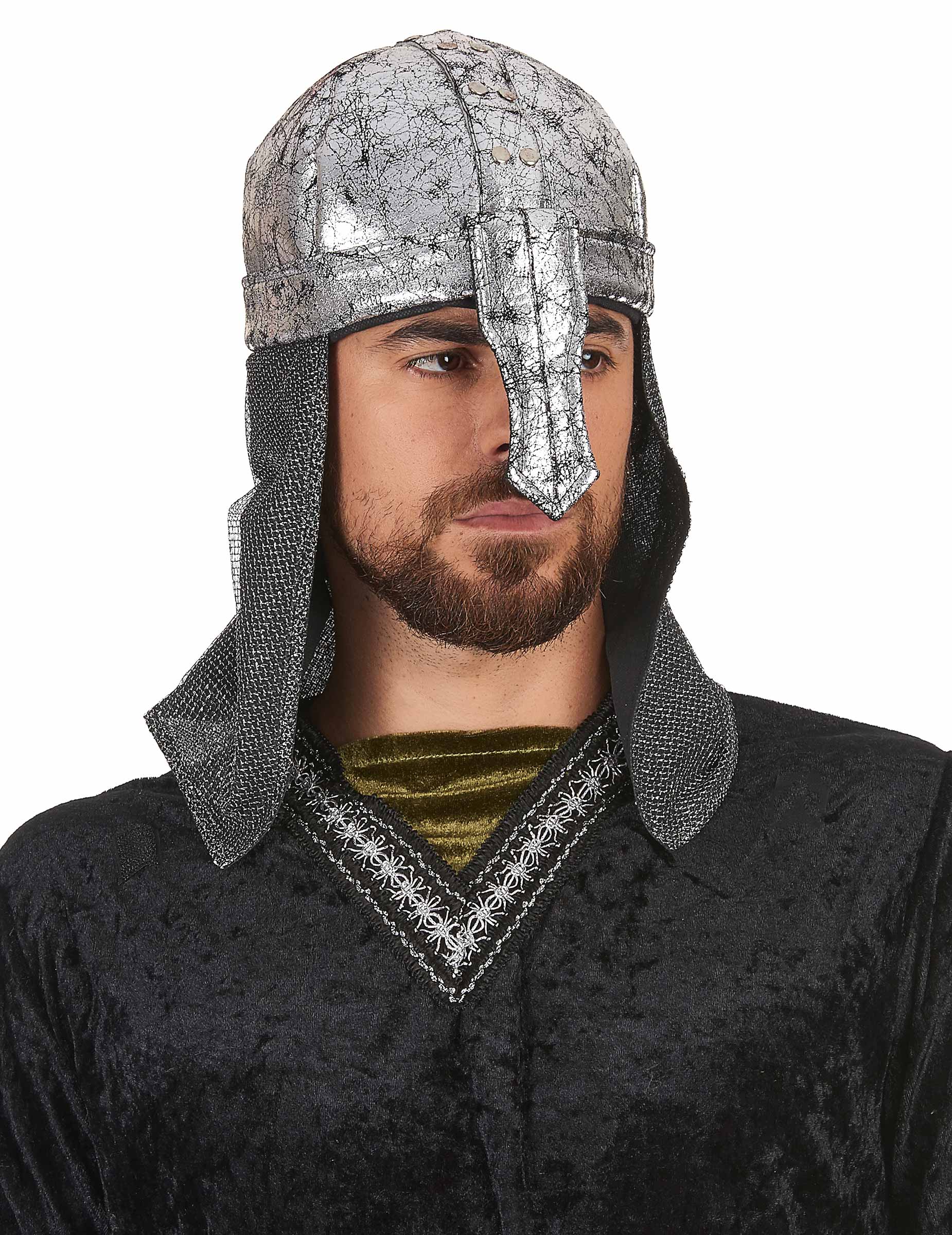 Mittelalter Ritterhelm Kostümaccessoire silber