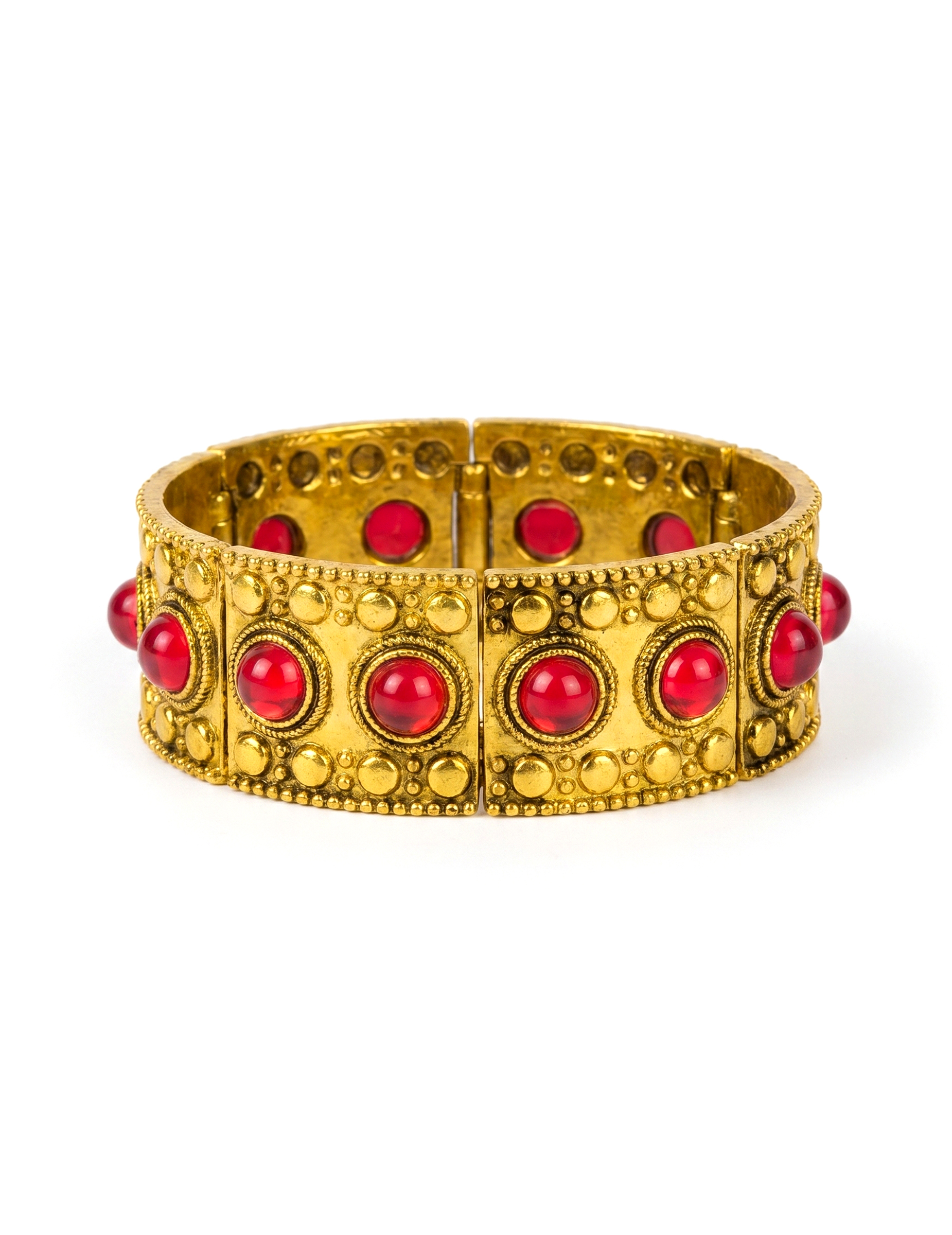 Mittelalterliches Königinnen-Armband Kostüm-Accessoire goldfarben-rot