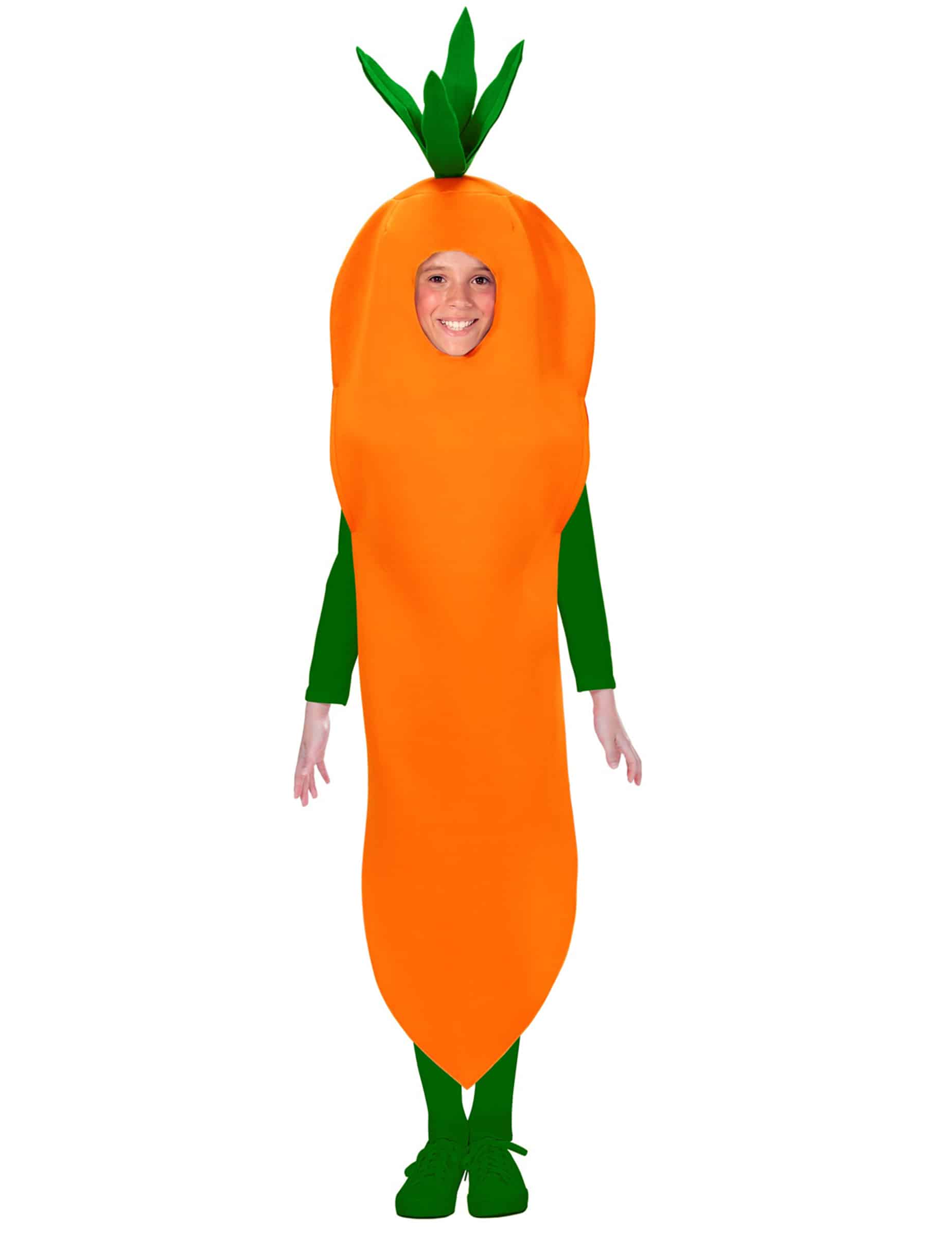 Möhrenkostüm für Kinder grün-orange