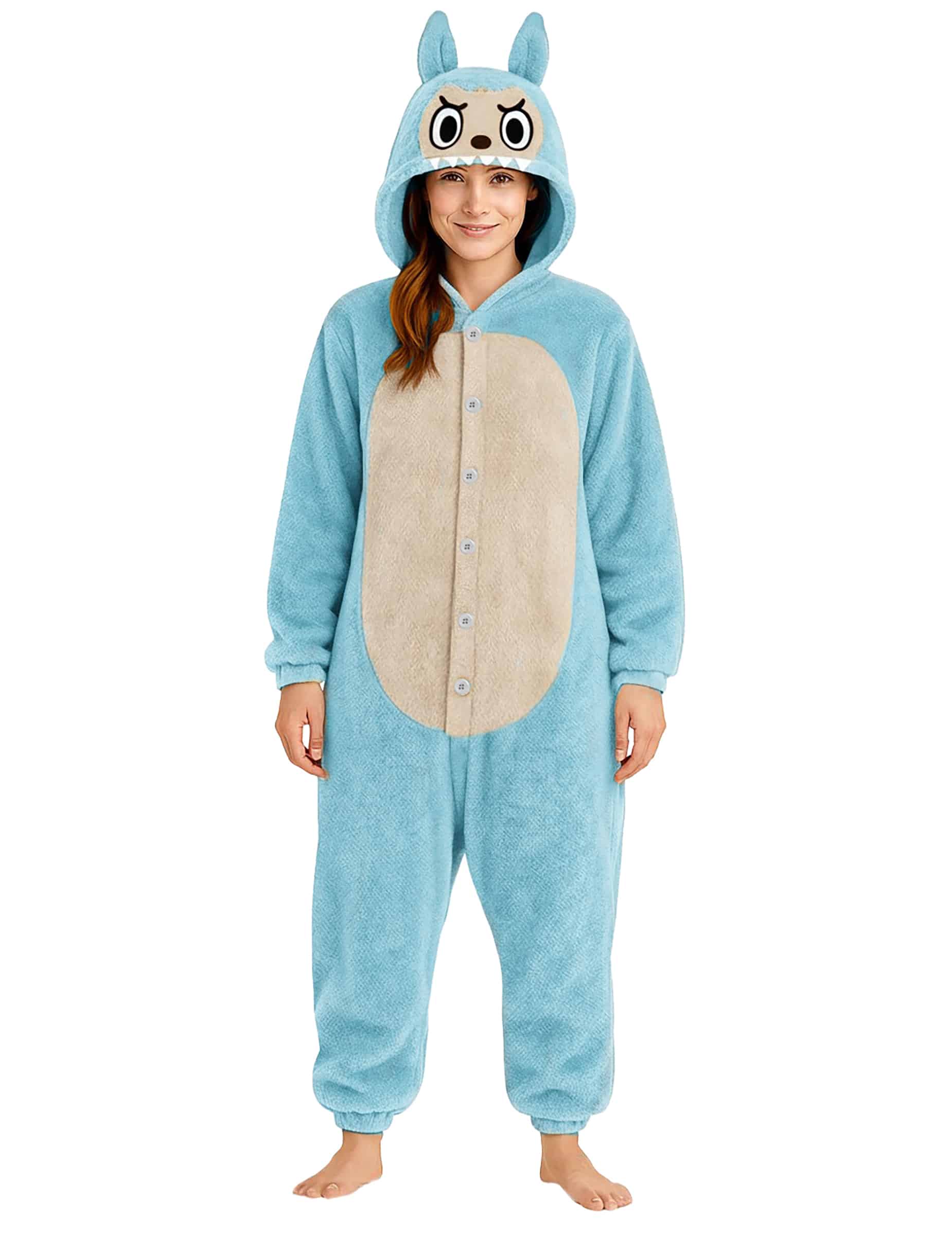 Monster Damenkostüm Plüsch Blau