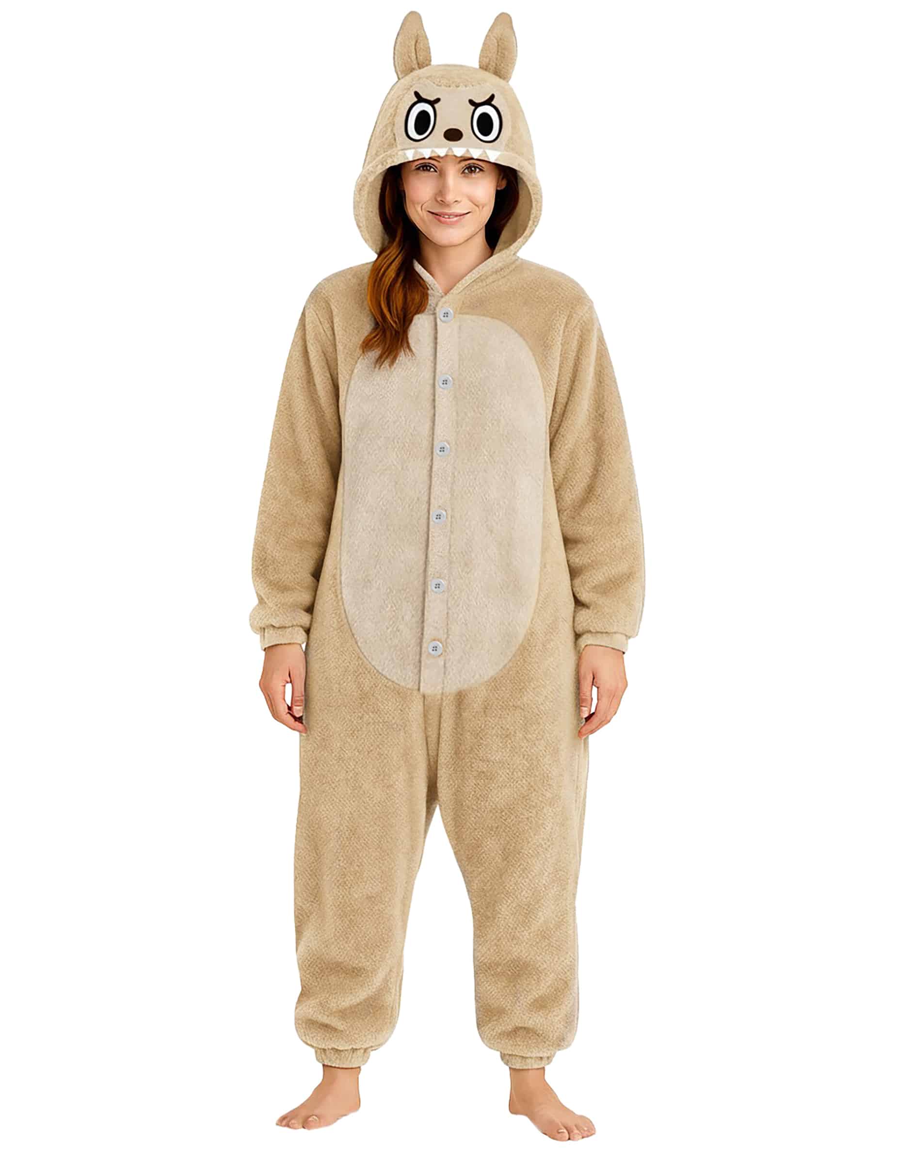 Monster Damenkostüm Plüsch beige
