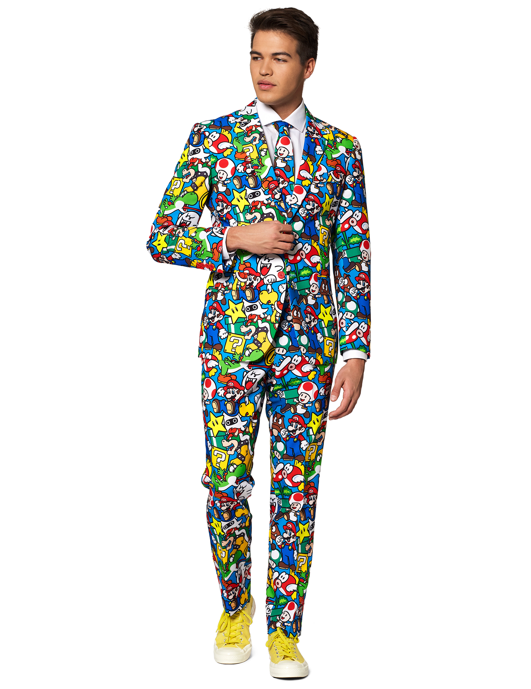 Mr. Super Mario-Kostüm für Herren Opposuits Faschingskostüm bunt