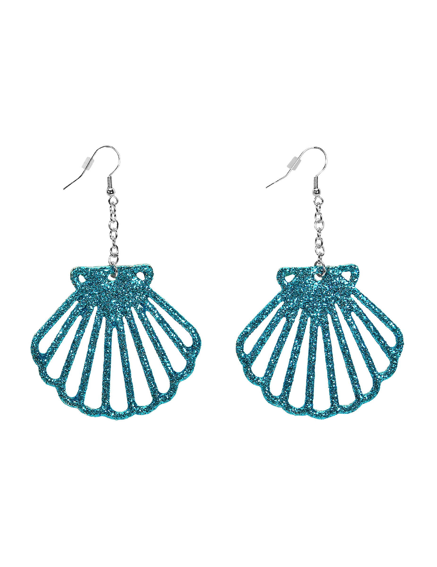 Muschel-Ohrringe Meerjungfrau-Accessoires blau-glitzer