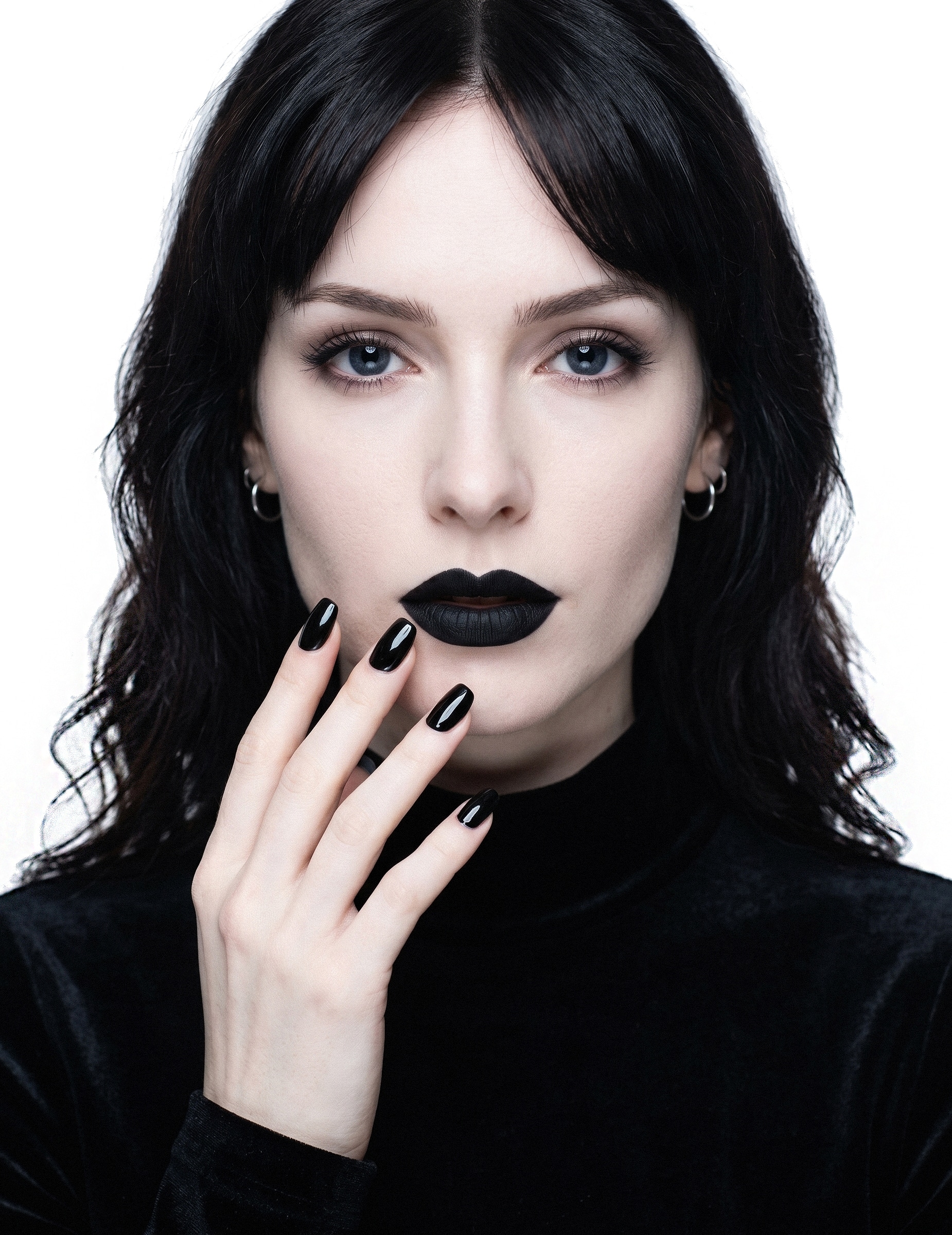 Nagellack- und Lippenstift-Kombination 2 in 1 schwarz