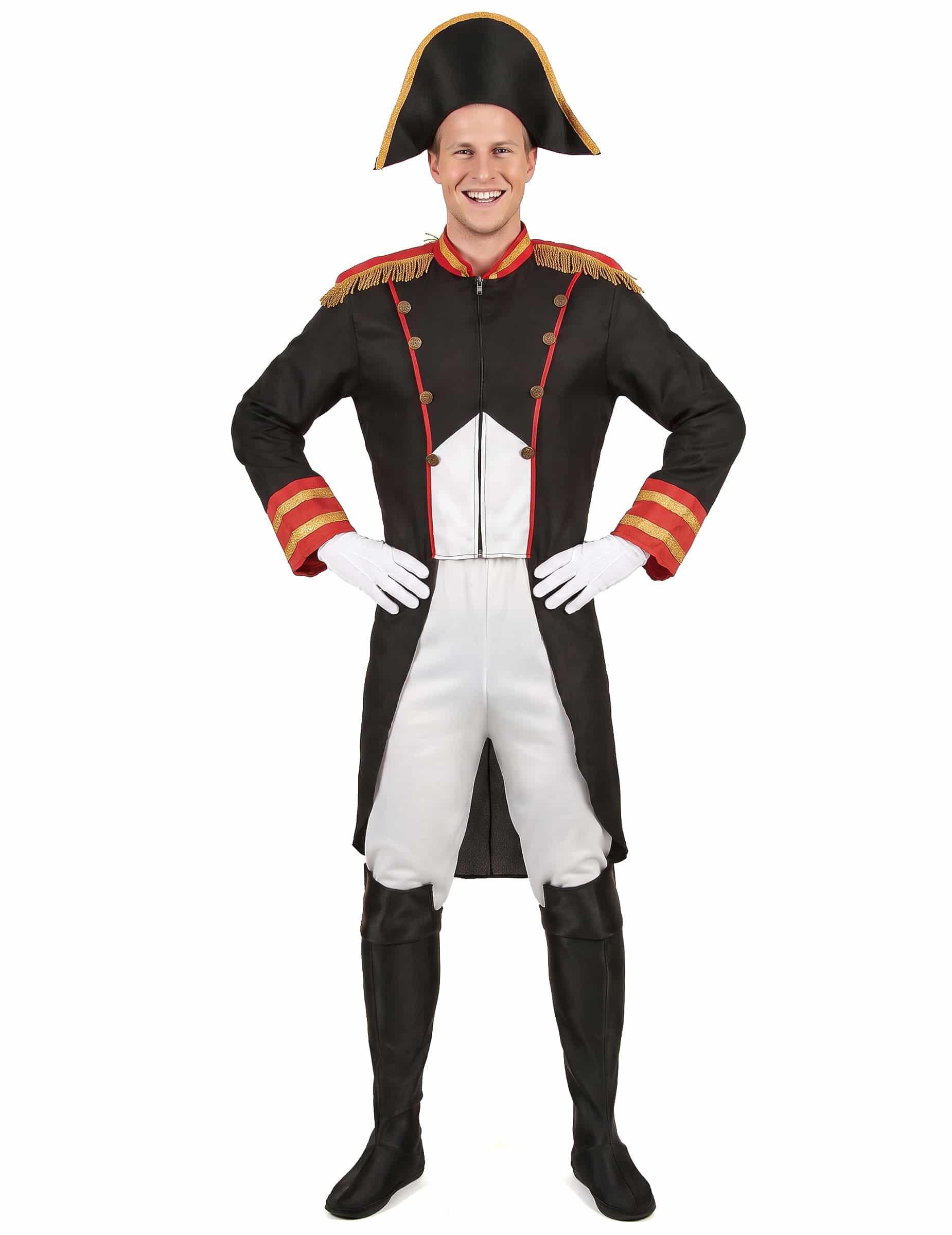 Napoleon-Kostüm Historisches Herrenkostüm schwarz-weiss-rot