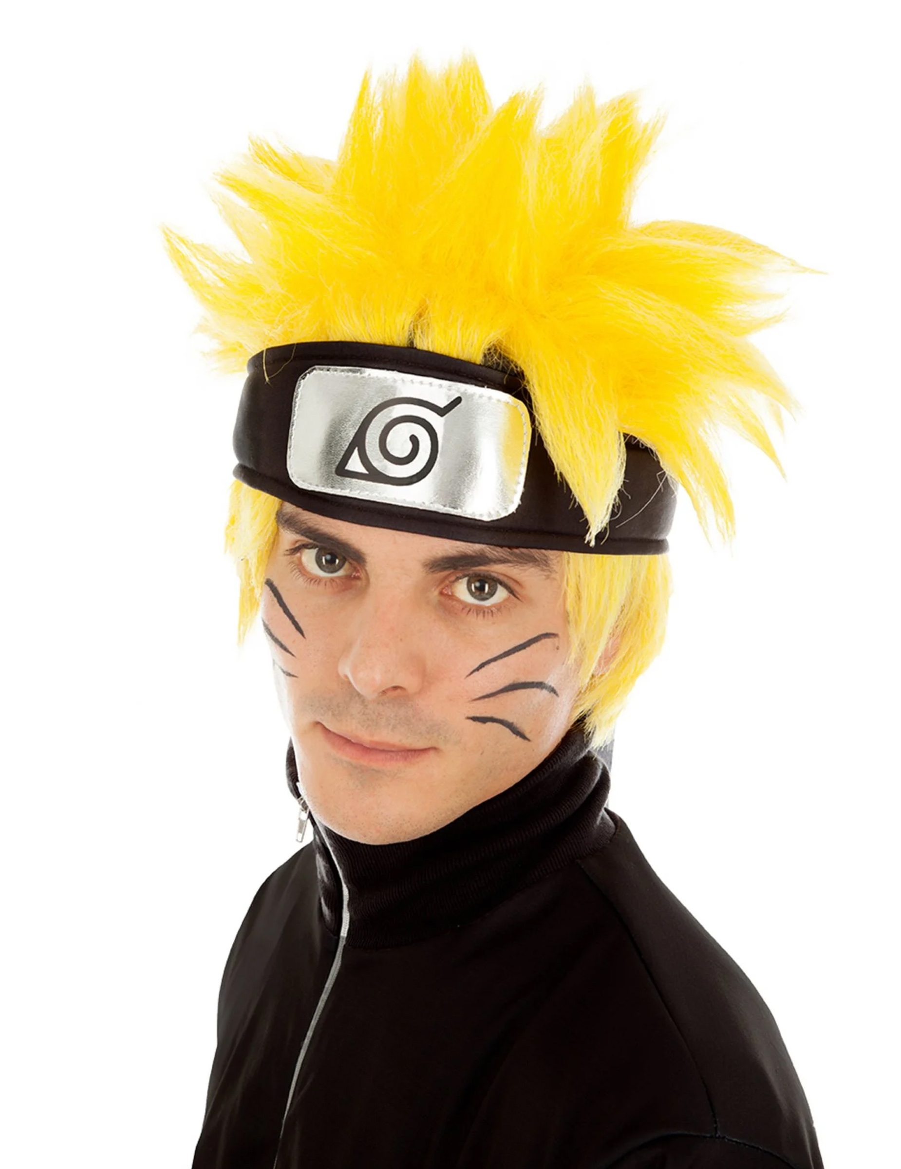 Naruto-Perücke Kostüm-Accessoire gelb-schwarz