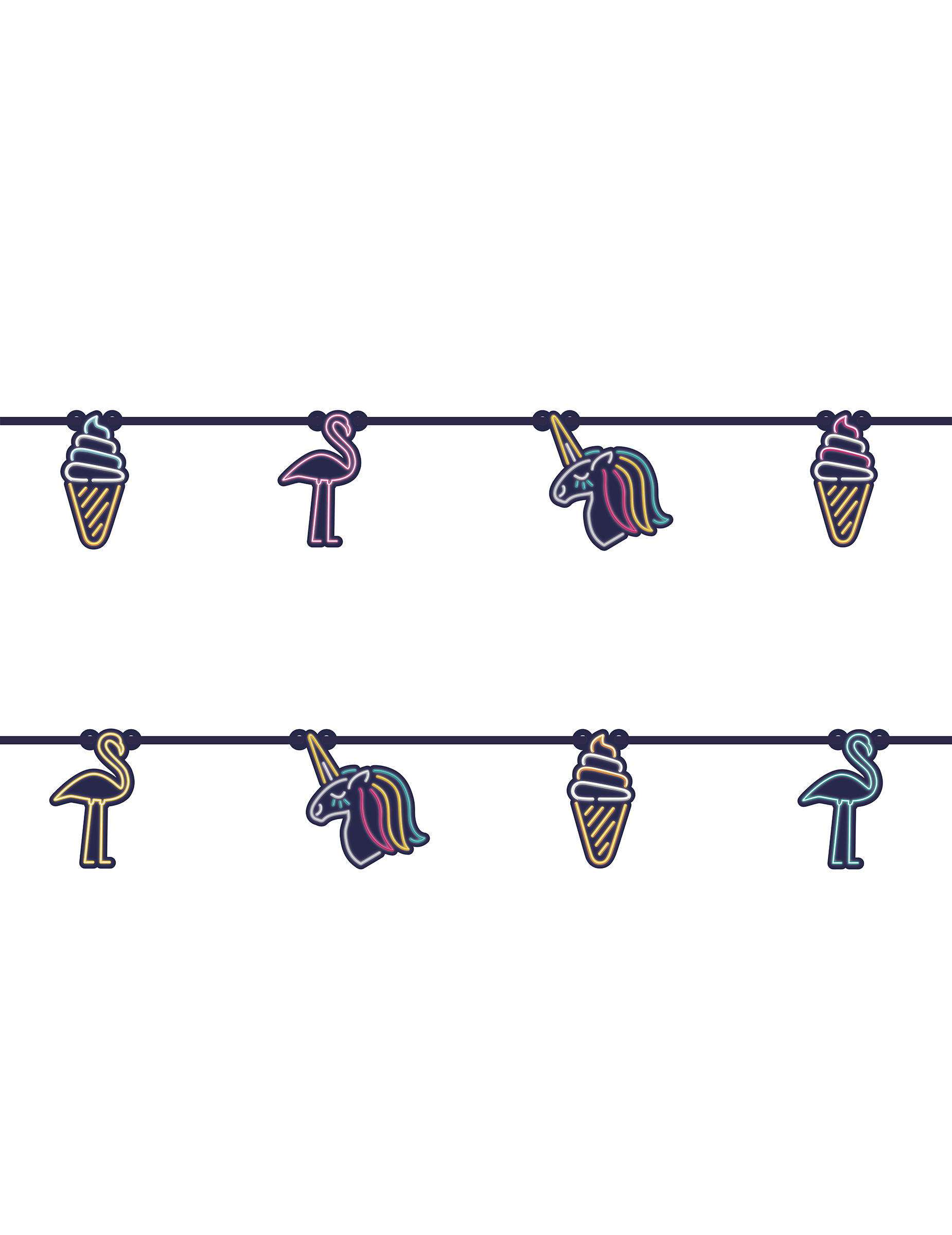 Neon-Karton-Girlande 2 m
