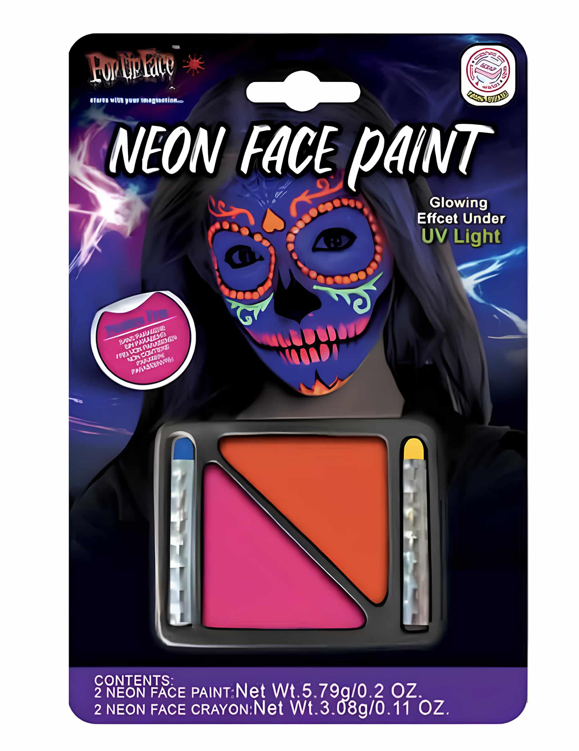 Neonfarbene Make-up Palette pink und orange
