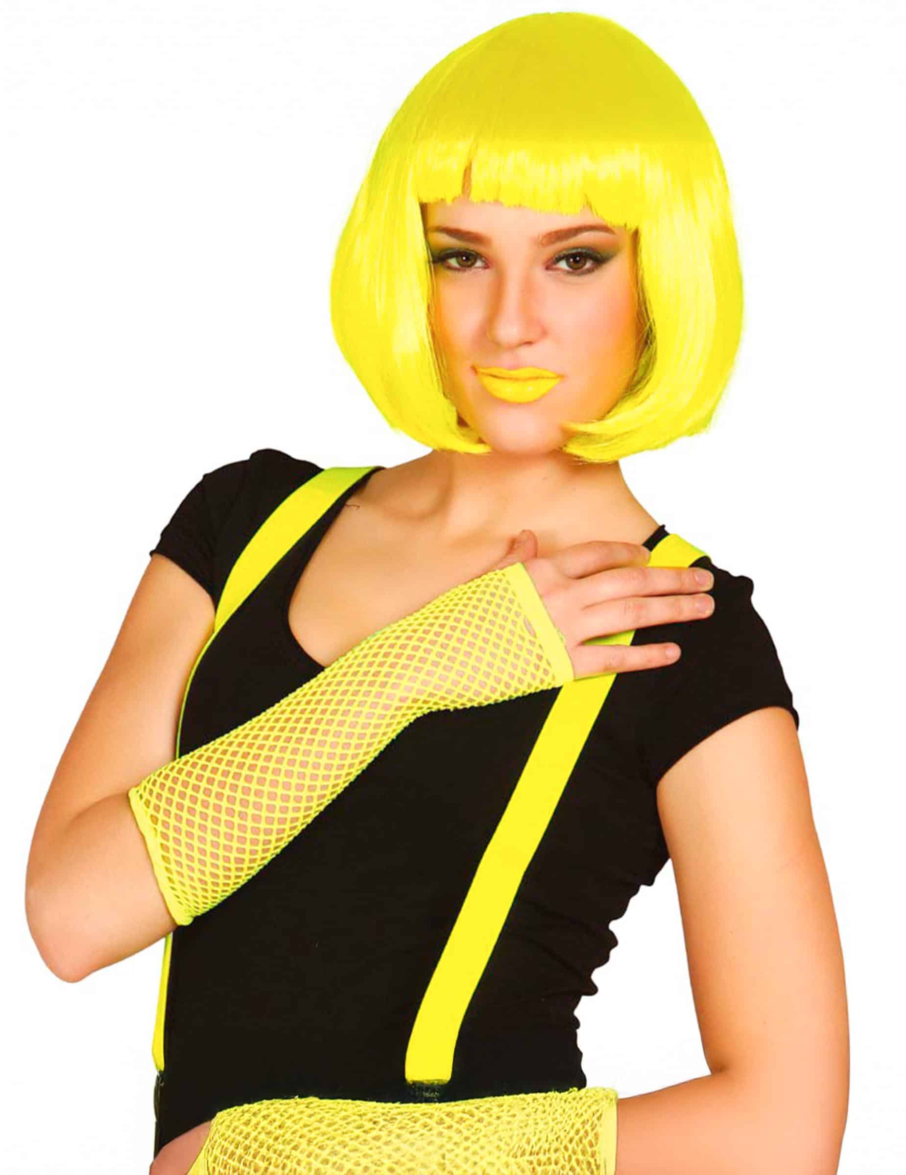 Netz-Armstulpen neon-gelb