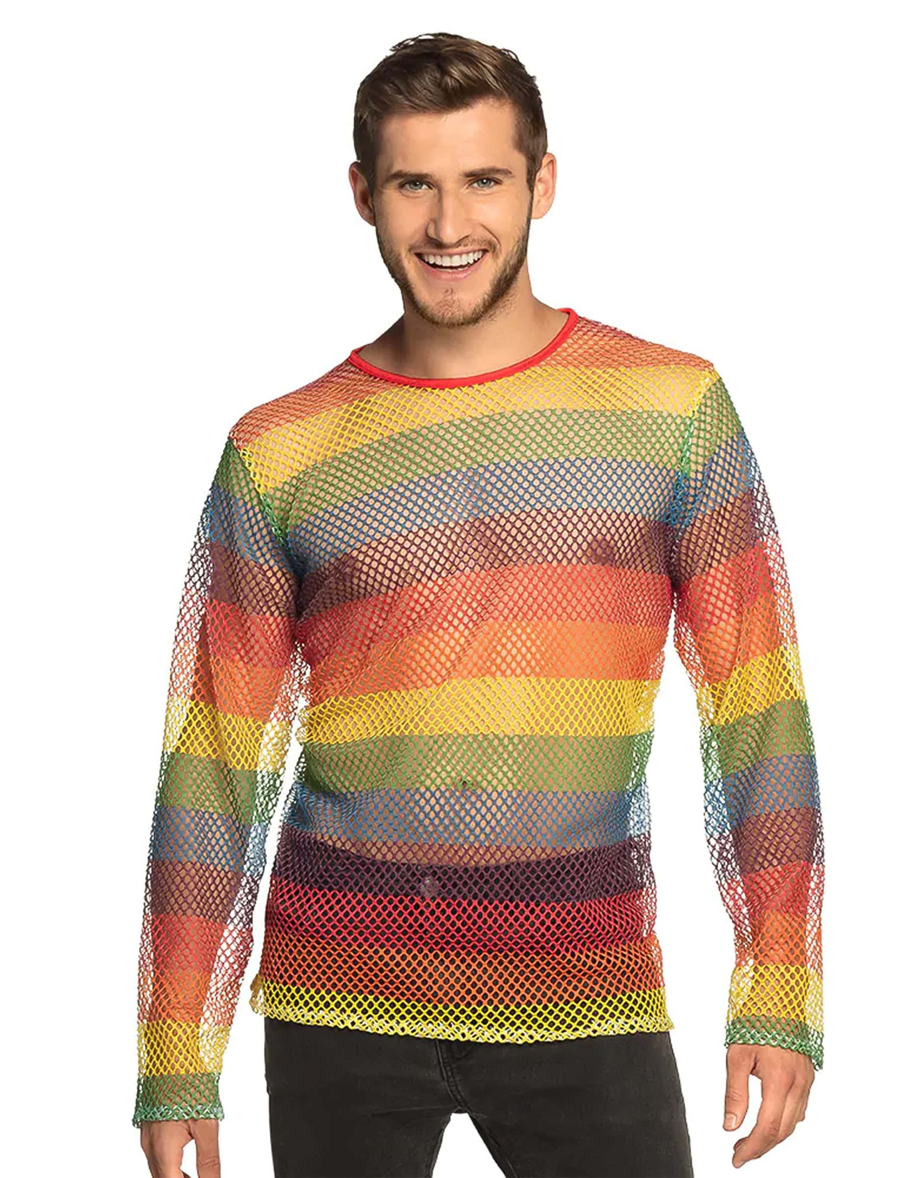 Netzoberteil Regenbogen für Herren