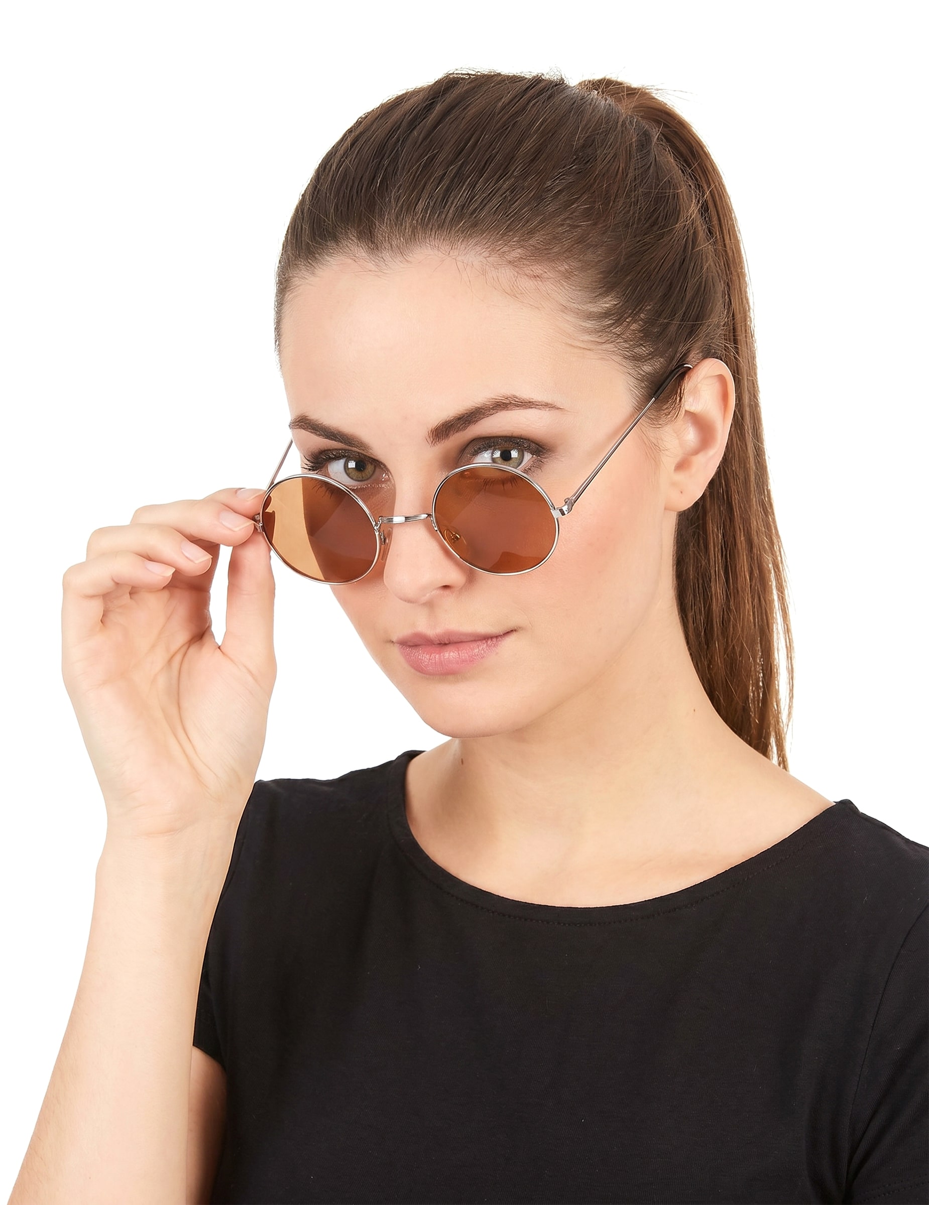 Nickelbrille Hippie Braun für Erwachsene
