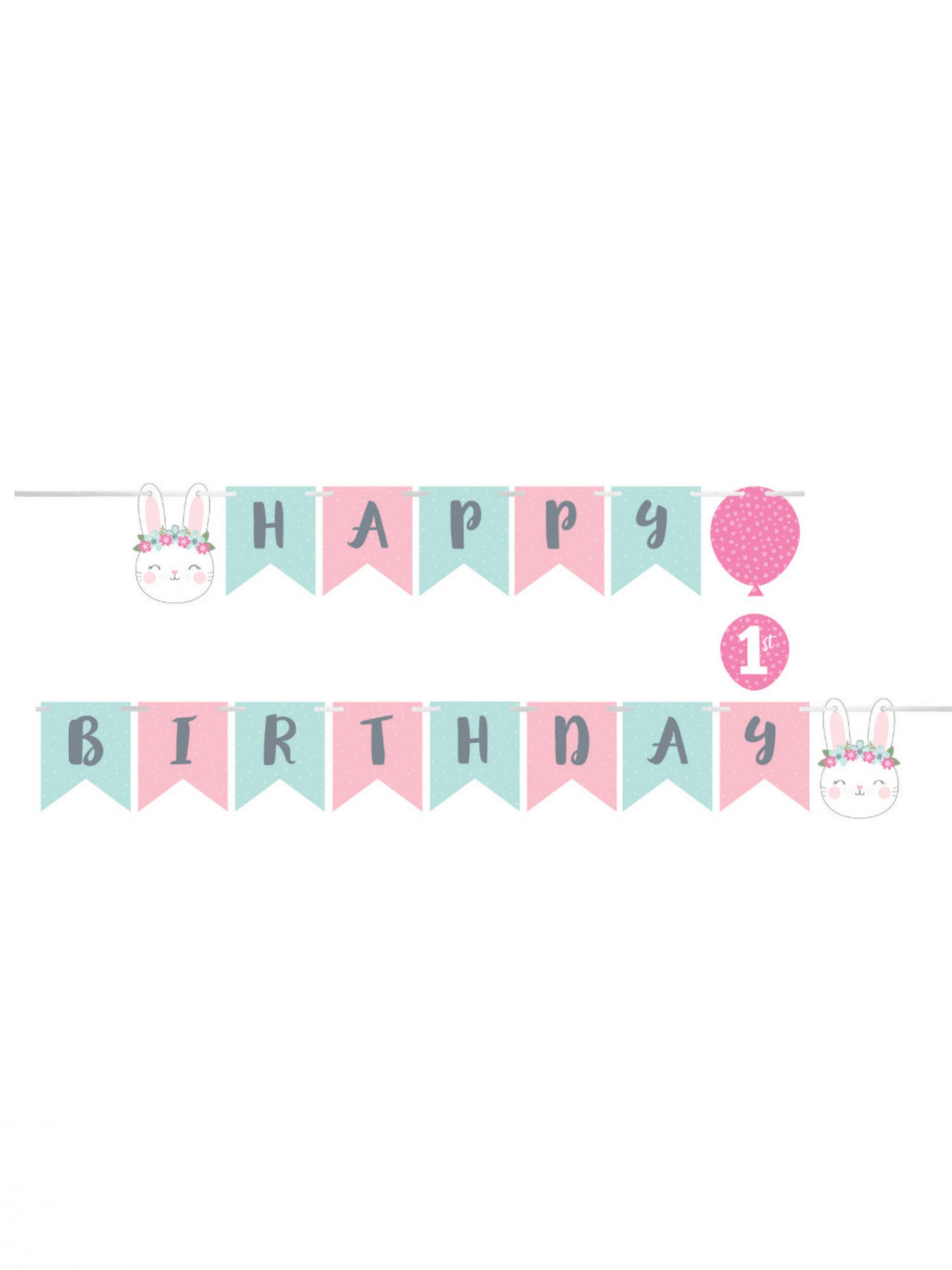 Niedliche Happy Birthday Girlande 192 x 15
