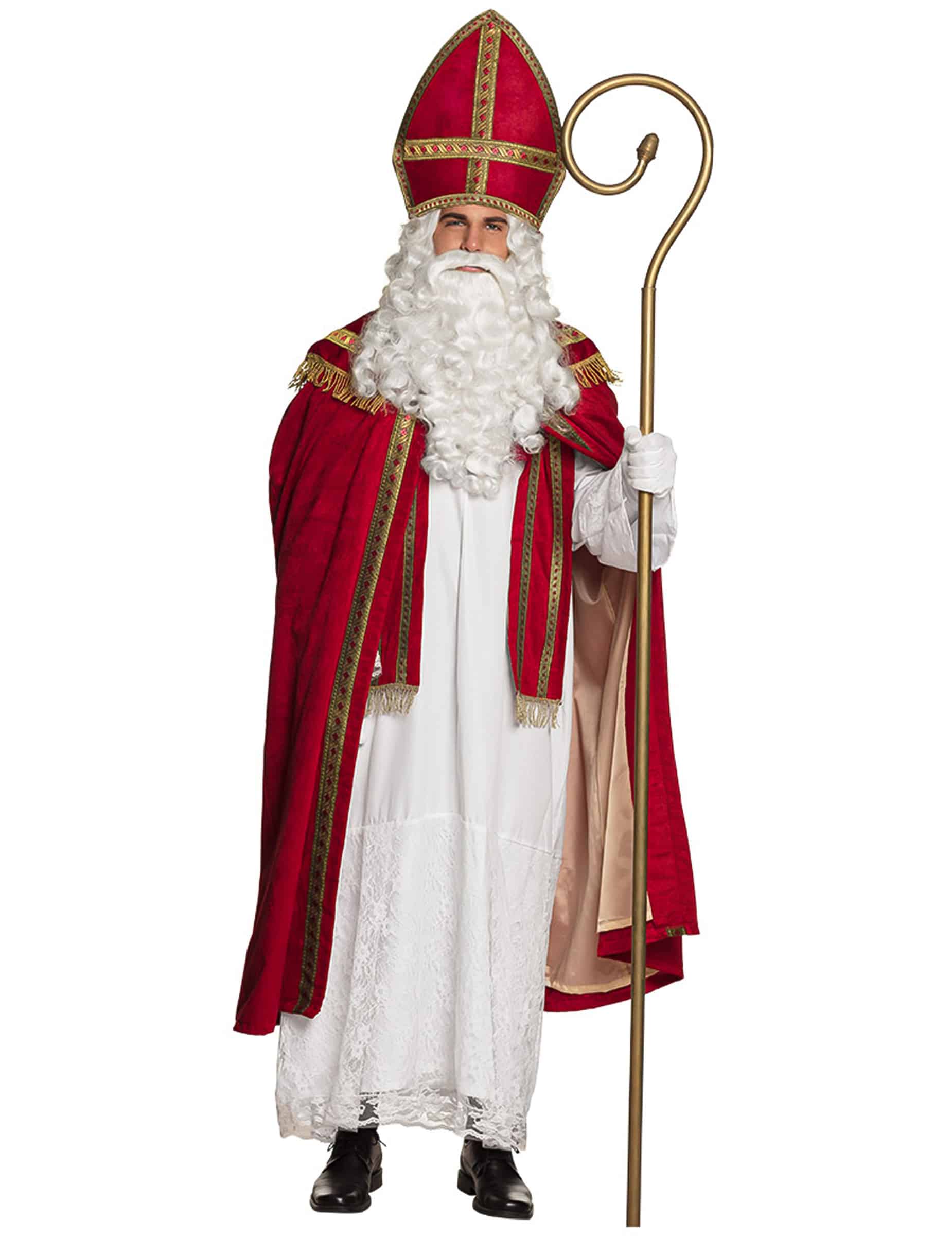Nikolaus Kostüm für Erwachsene Rot-Weiß-Gold