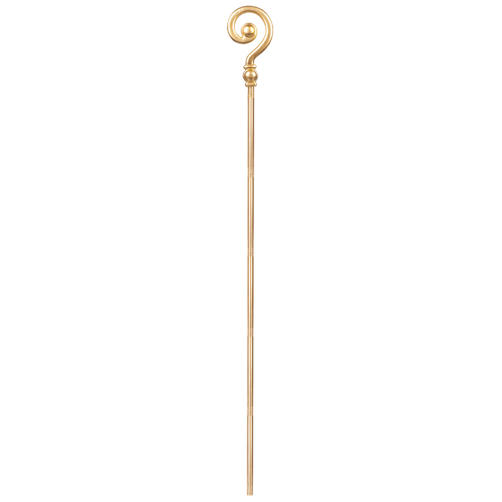 Nikolausstab Hirtenstab Weihnachtsmann-Accessoire goldfarben 118 cm