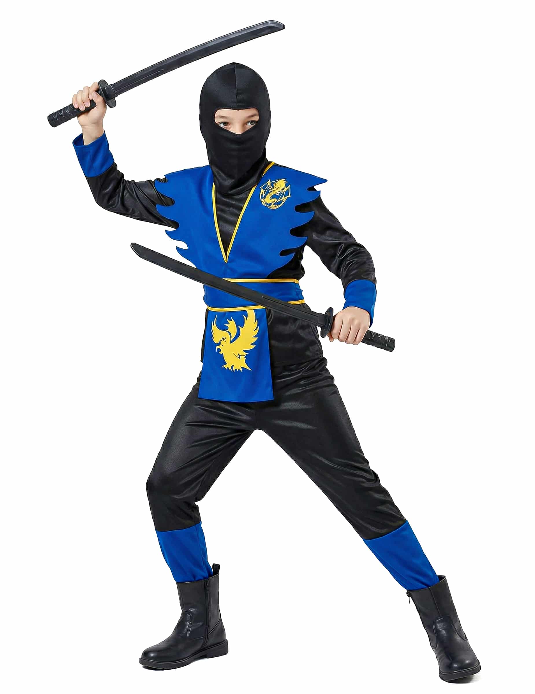 Ninja Kinderkostüm Krieger schwarz-blau