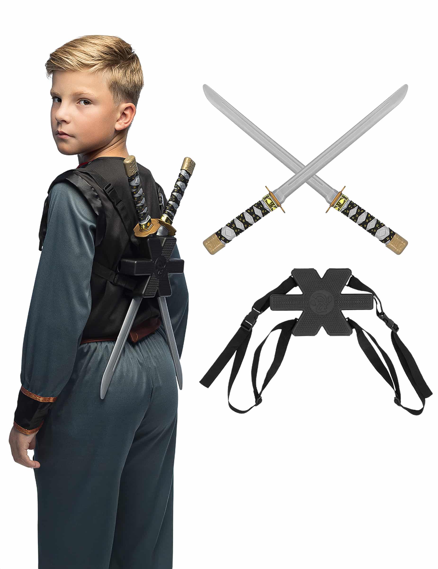 Ninja Schwerter Doppel-Set für Kinder + Erwachsene