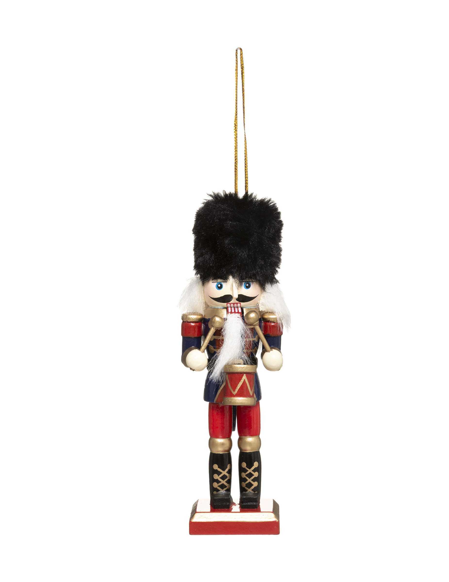 Nussknacker Weihnachtsanhänger aus Holz 12 cm traditioneller Soldat