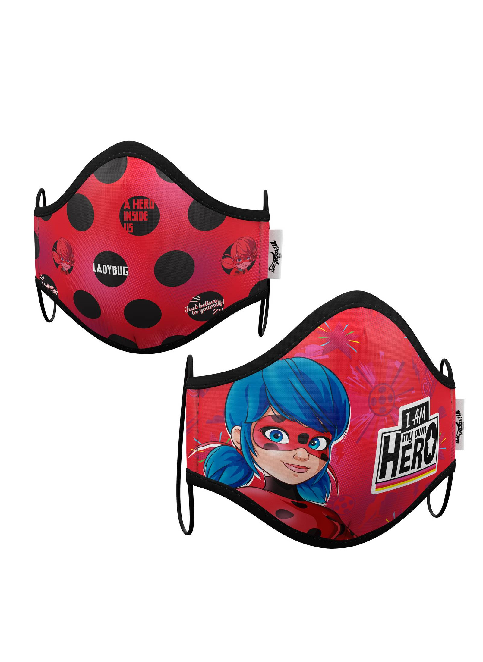 Offizielle Ladybug Mund-Nasenmaske für Kinder 2 Stück bunt