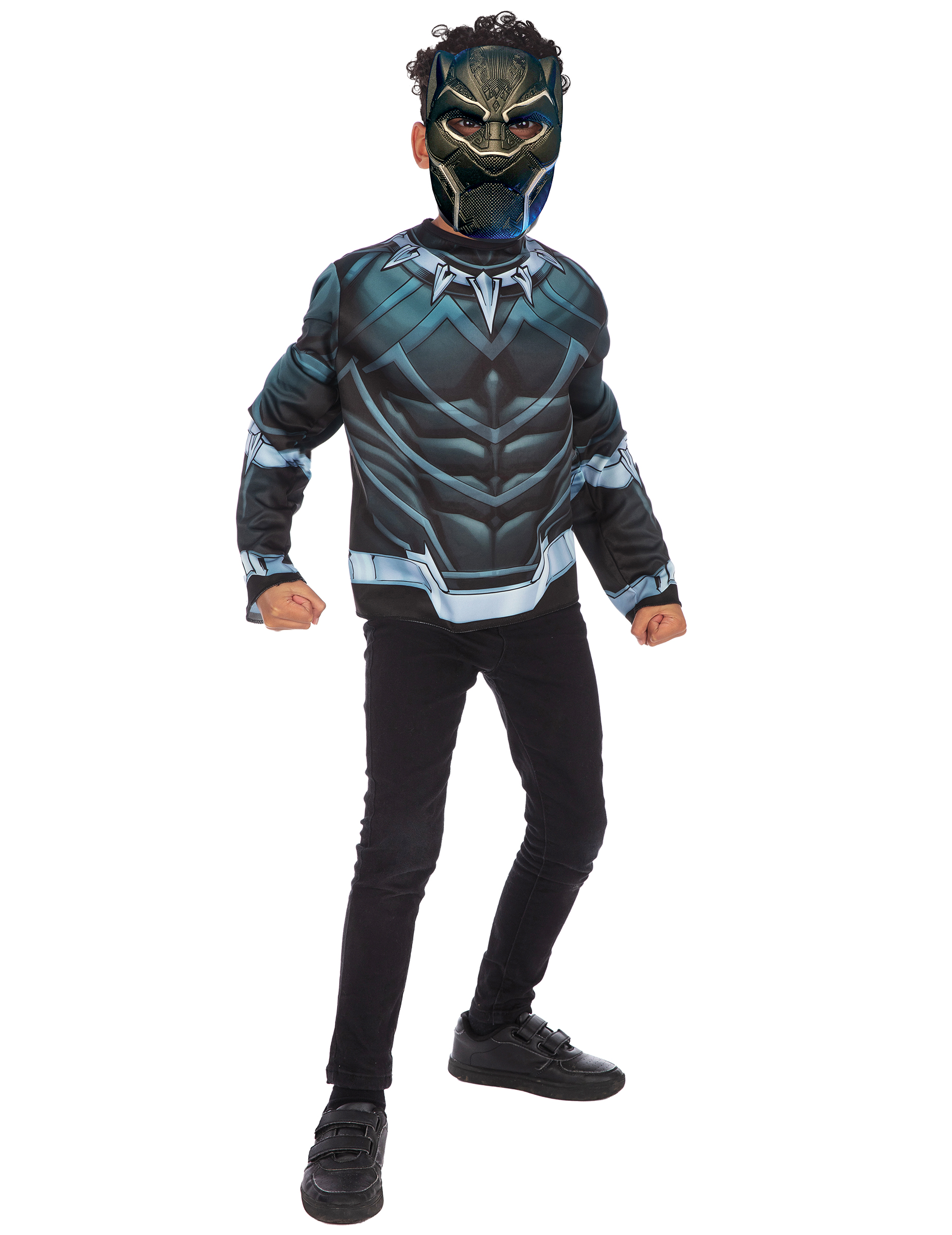 Offizielles Black Panther-Kostüm für Jungen mit Maske Avengers schwarz