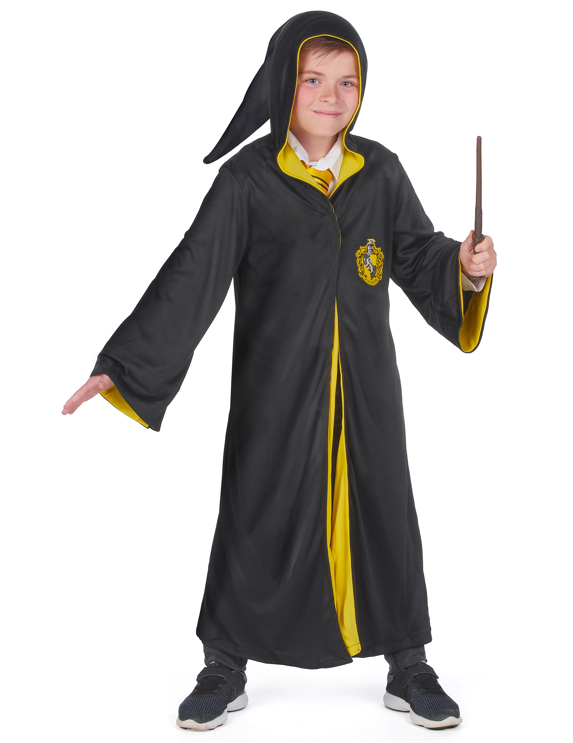 Offizielles Hufflepuff-Kostüm für Kinder Harry Potter schwarz-gelb
