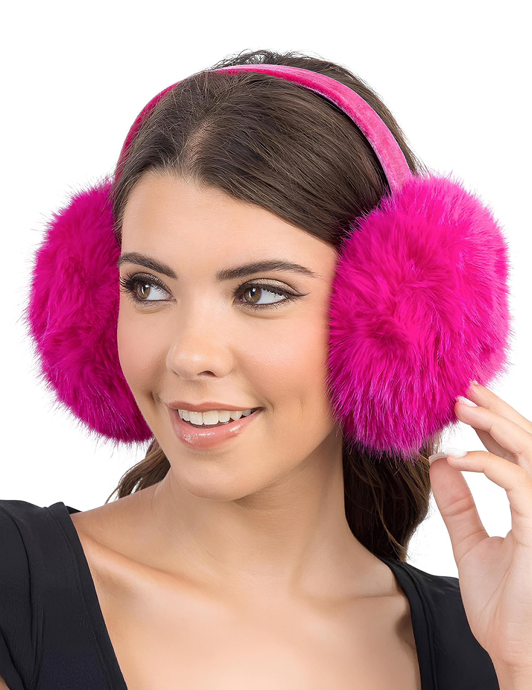 Ohrenschützer Kunstfell Pink Fuchsia für Erwachsene