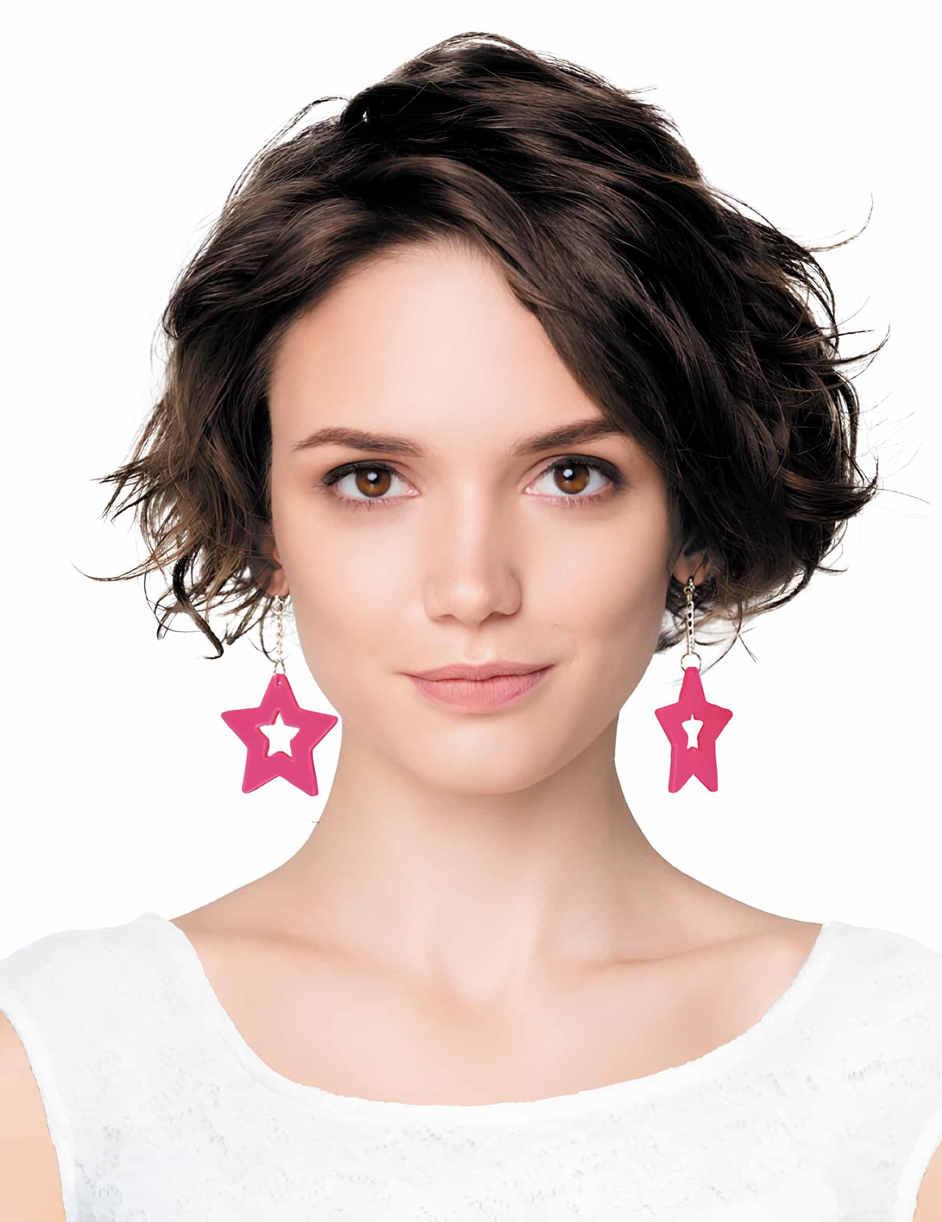 Ohrringe Sterne Pink für Erwachsene