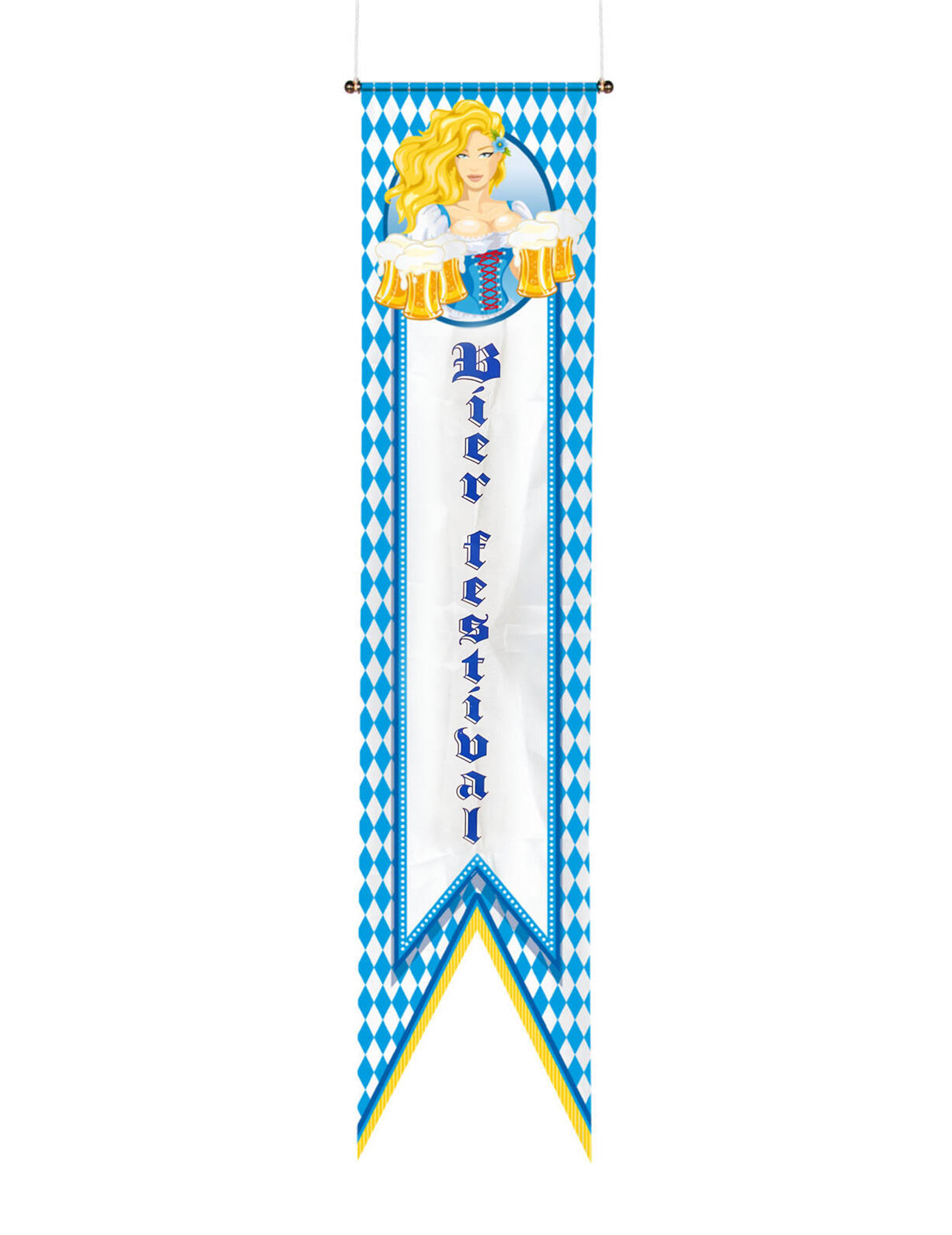 Oktoberfest Wimpel blau-weiss 40x180cm