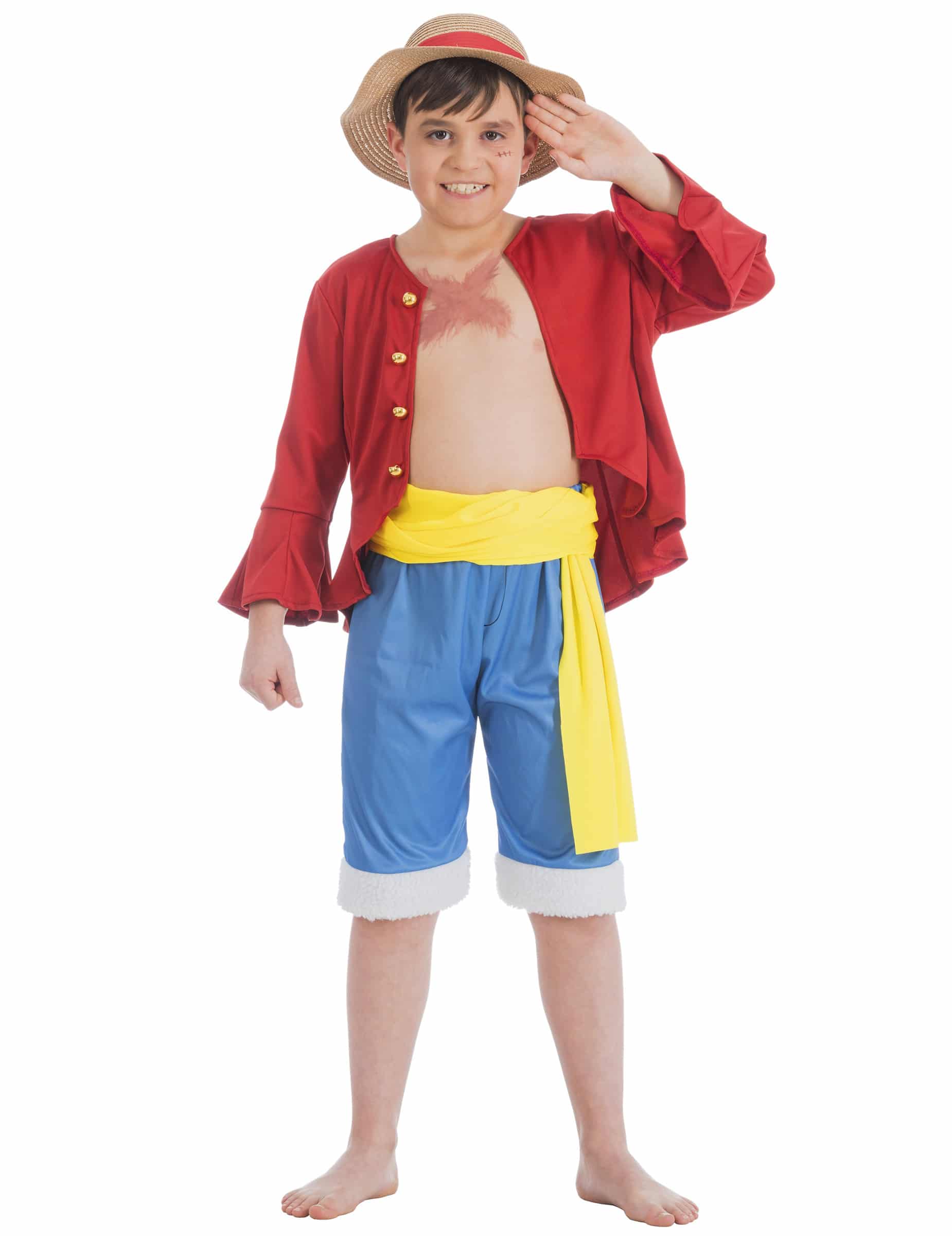 One Piece Kinderkostüm Luffy mit Strohhut