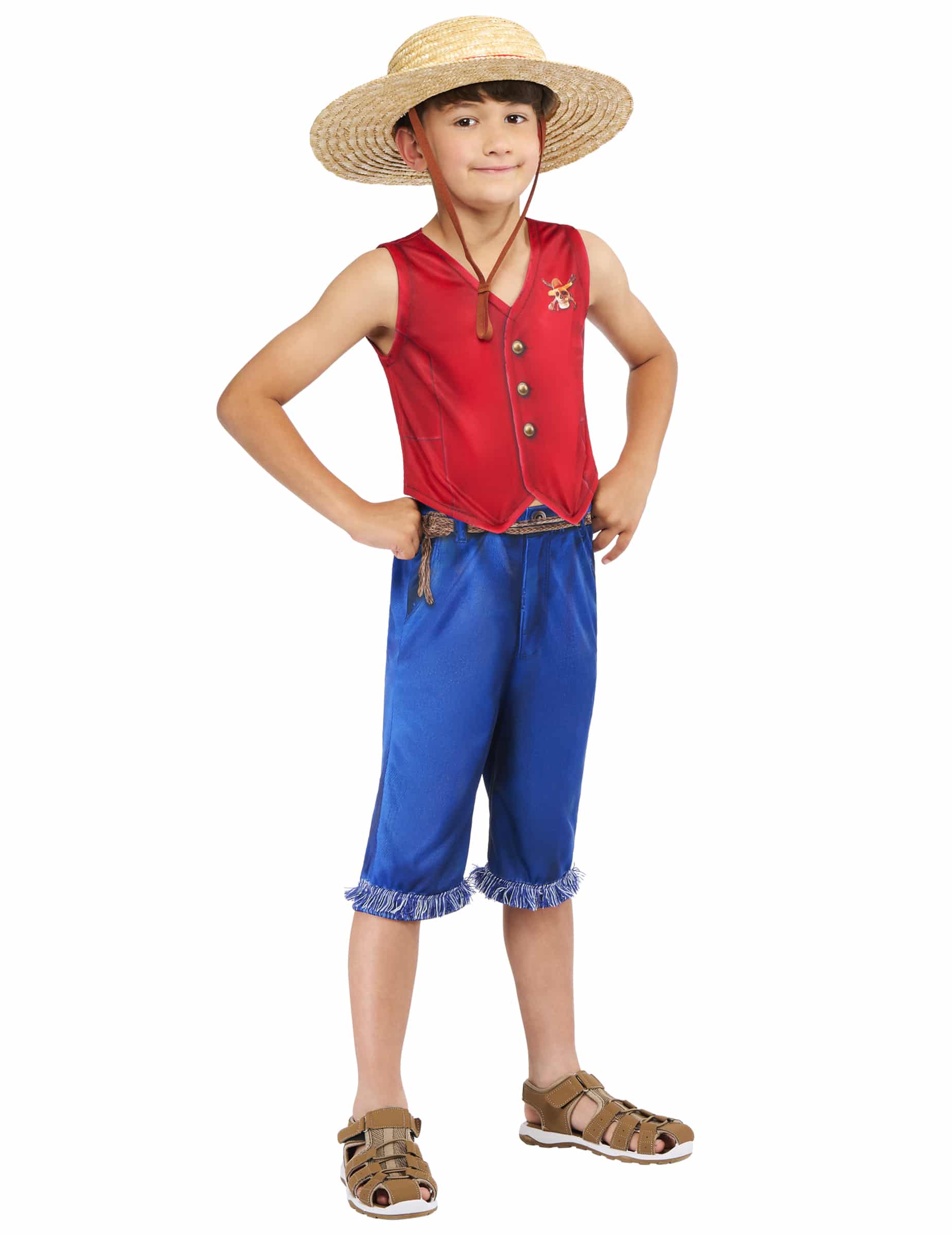 One Piece Ruffy Kinderkostüm mit Strohhut