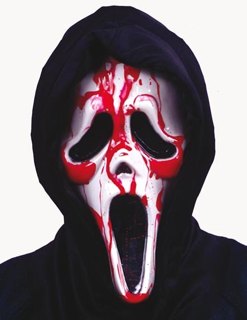 Original Scream Halloween-Maske Ghostface blutend schwarz-weiss-rot