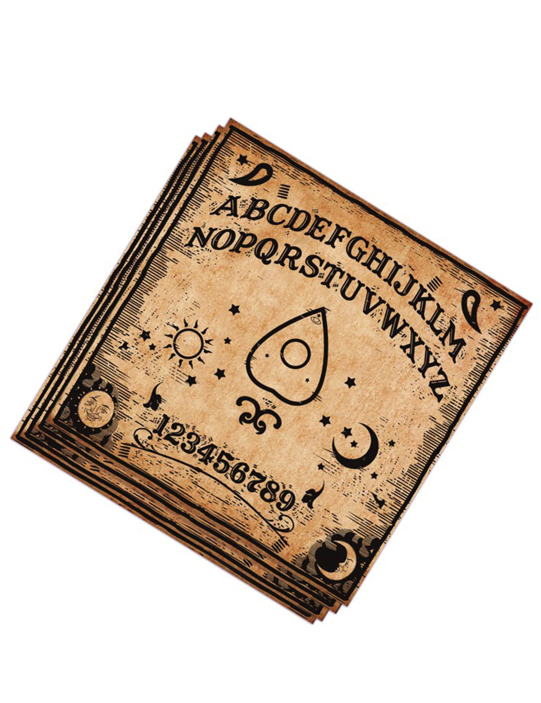 Ouija-Papierservietten Halloween-Tischdeko 20 Stück braun-schwarz 33 x 33 cm