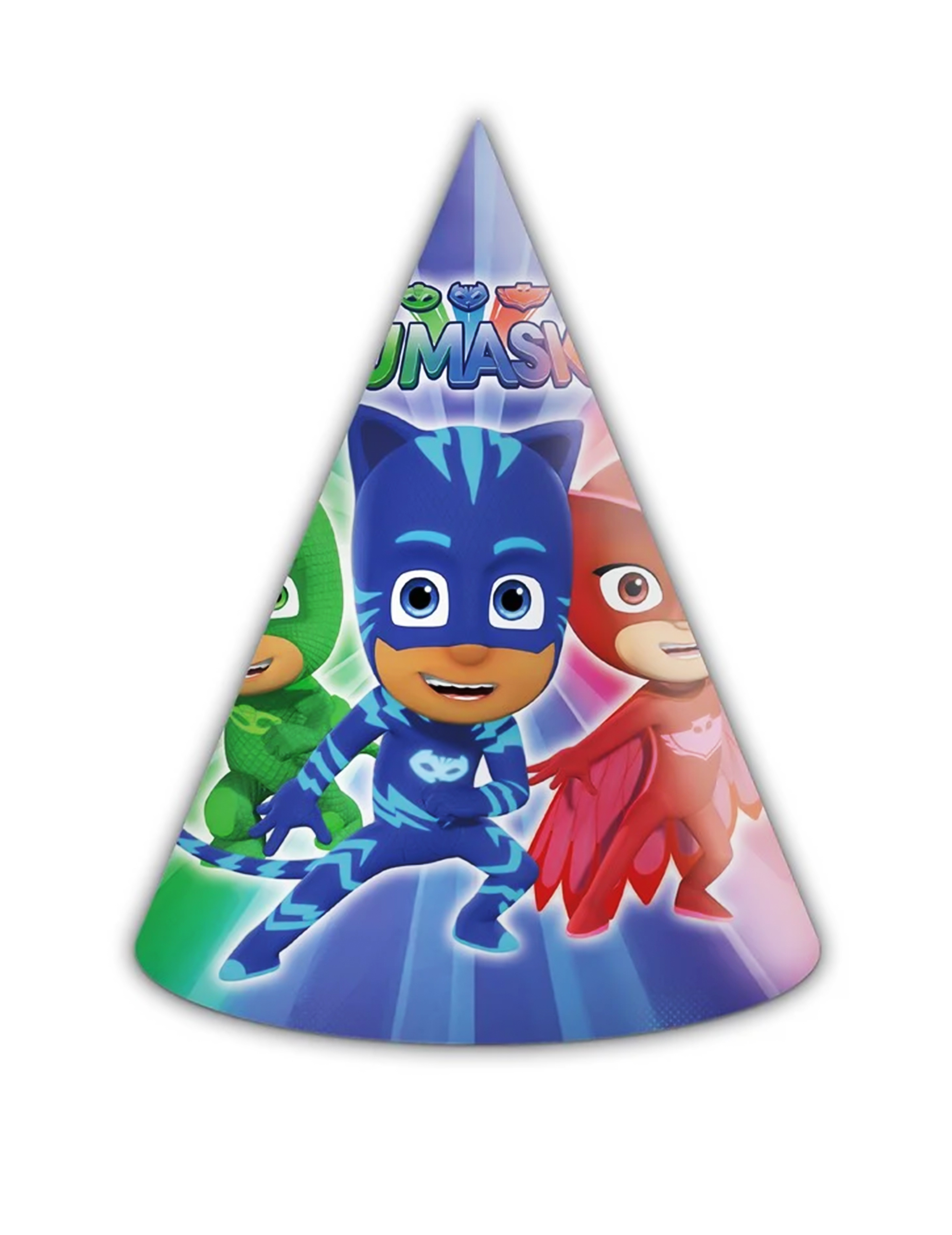 PJ Masks-Partyhüte 6 Stück blau-rot-grün
