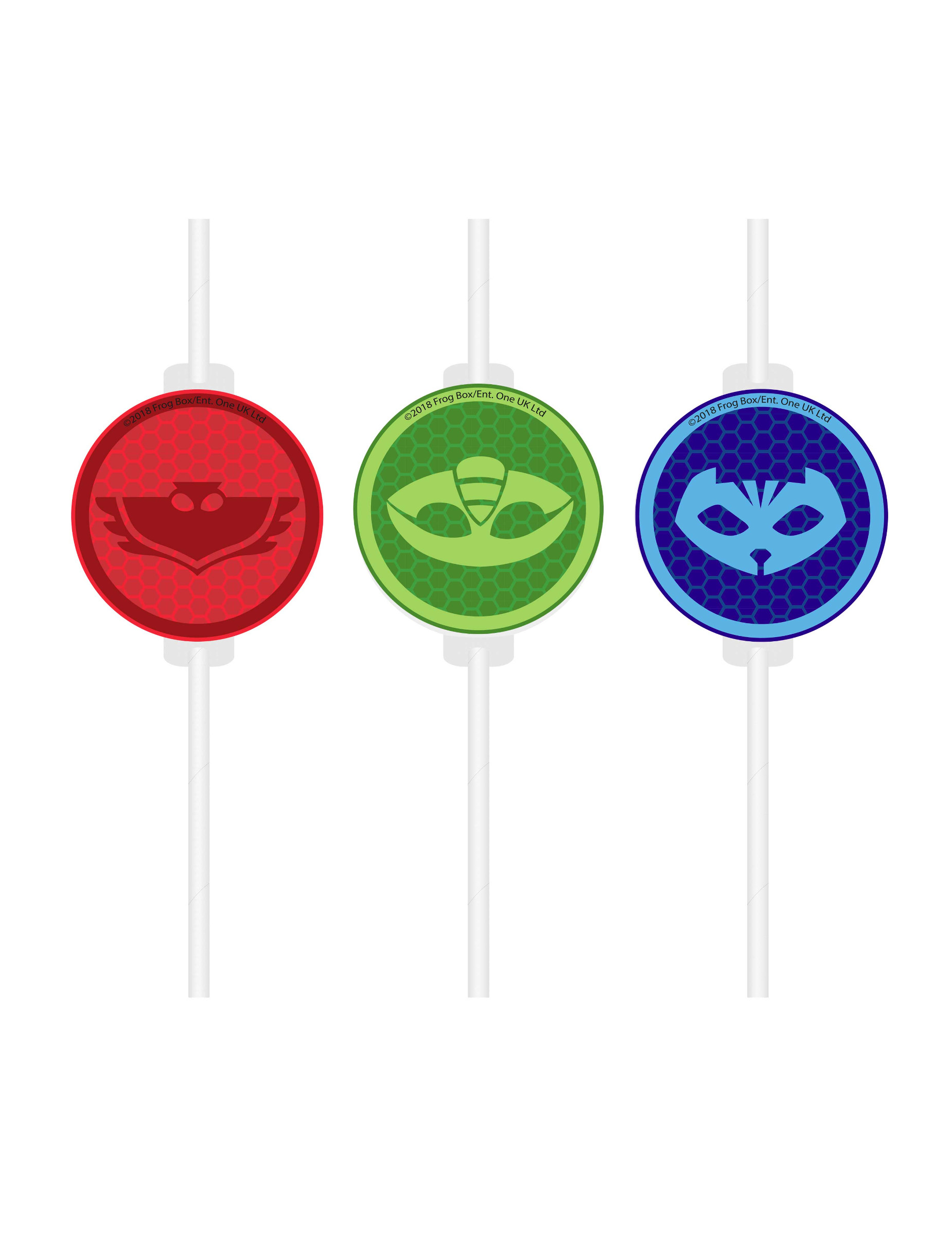 PJ Masks Strohhalme 4 Stück bunt