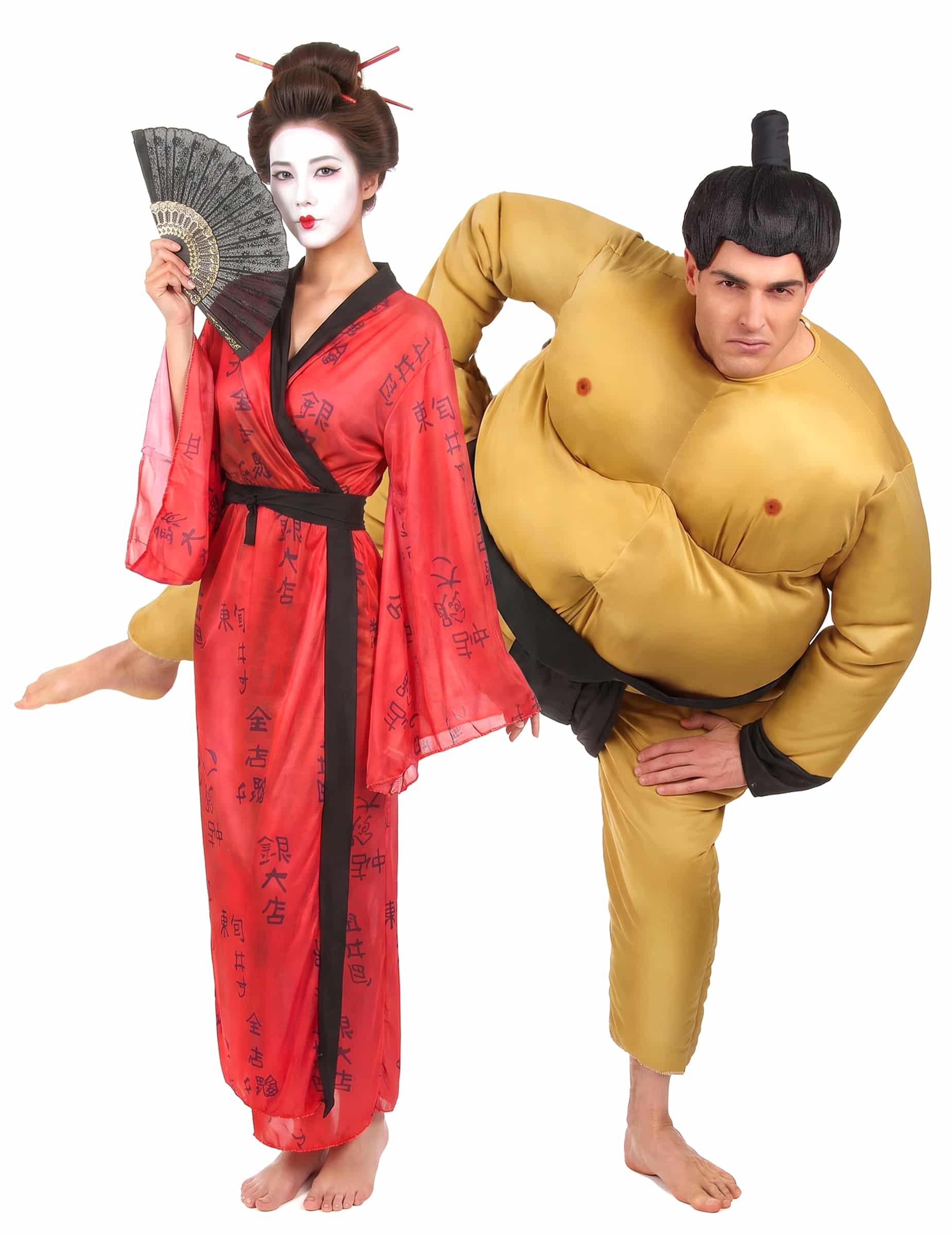 Paarkostüm Sumoringer und Geisha