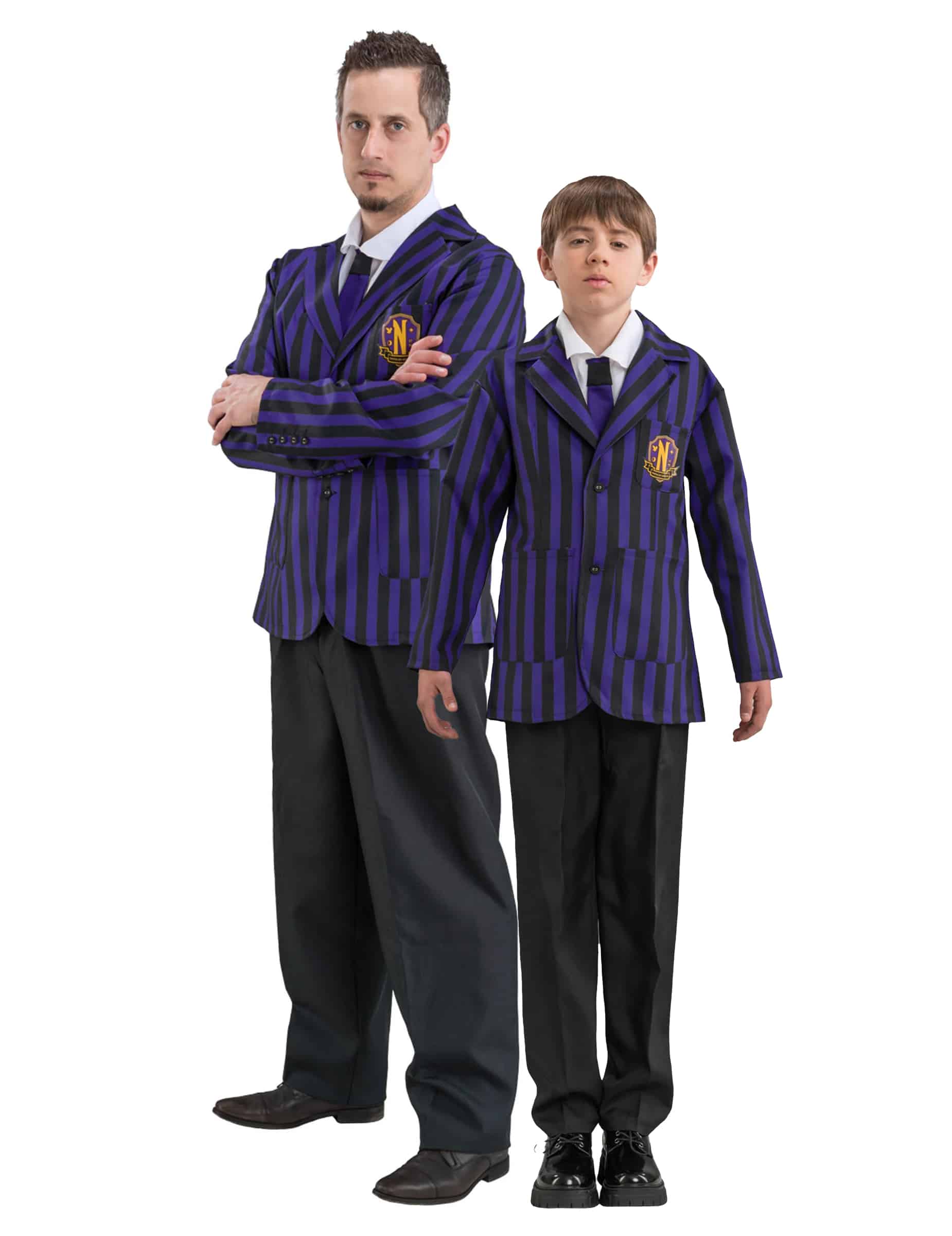 Paarkostüm Wednesday für Vater und Sohn Schuluniform