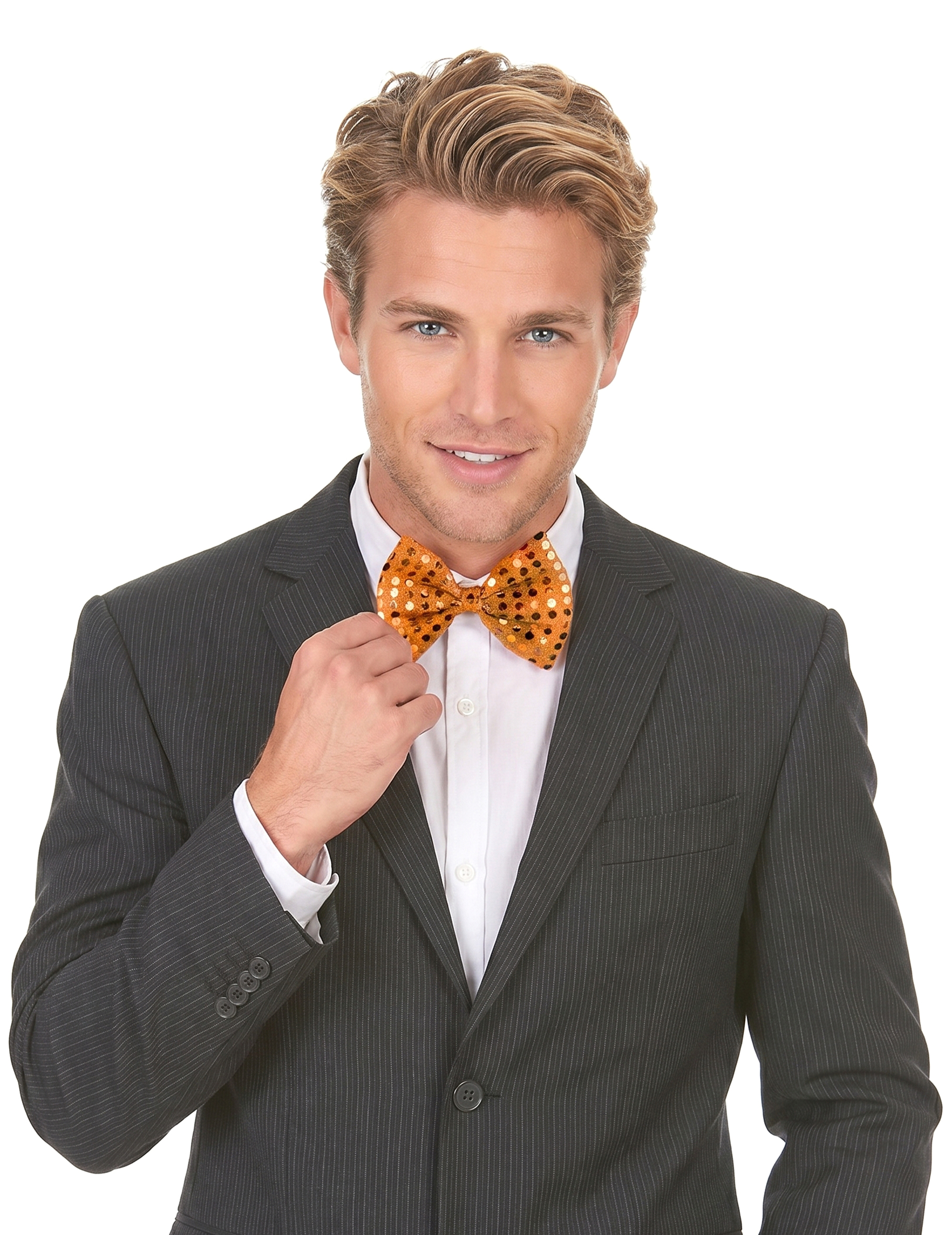 Pailletten-Fliege Clownsaccessoire orange