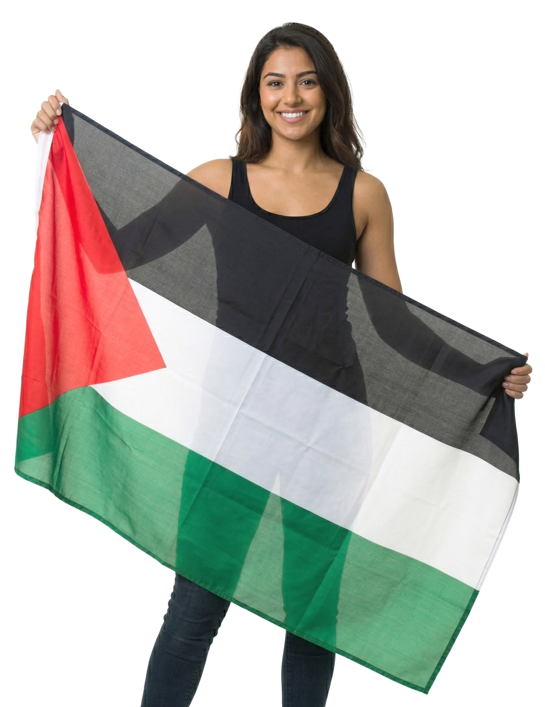 Palästina Flagge aus Stoff 150 x 90 cm Leichte Stoffflagge für Events + Dekoration