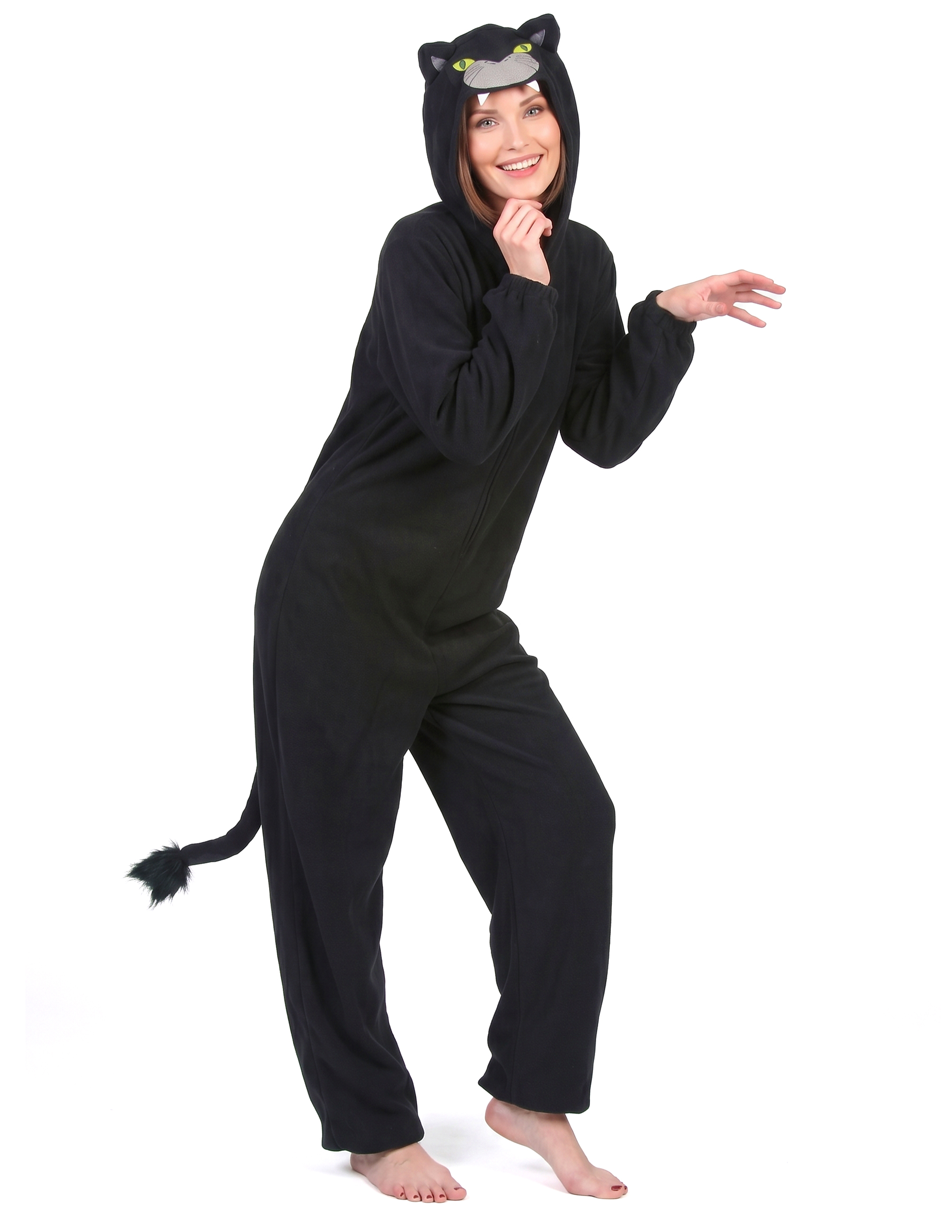 Panther-Kostüm für Damen Tierkostüm schwarz-grau