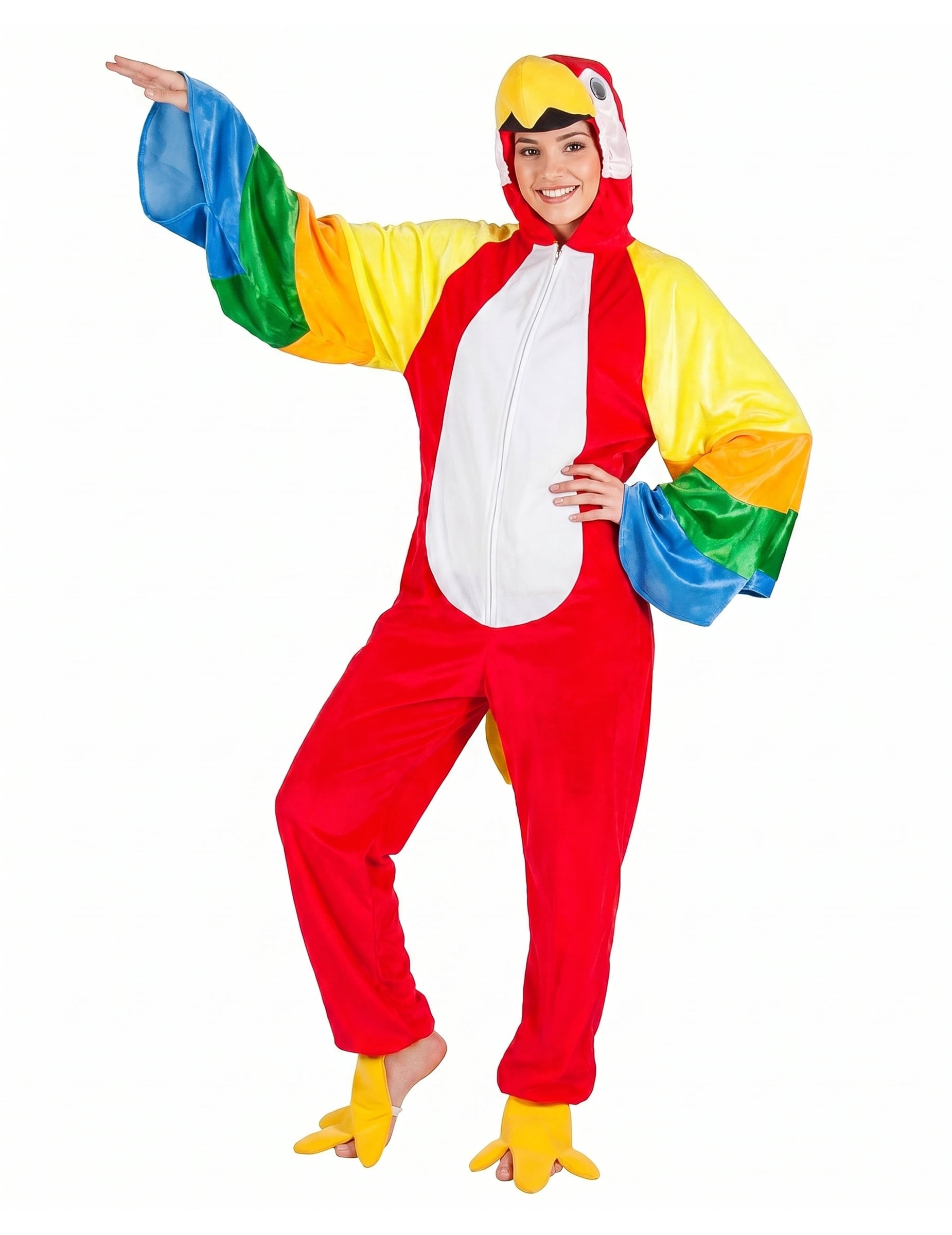 Papagei Tierkostüm-Overall bunt