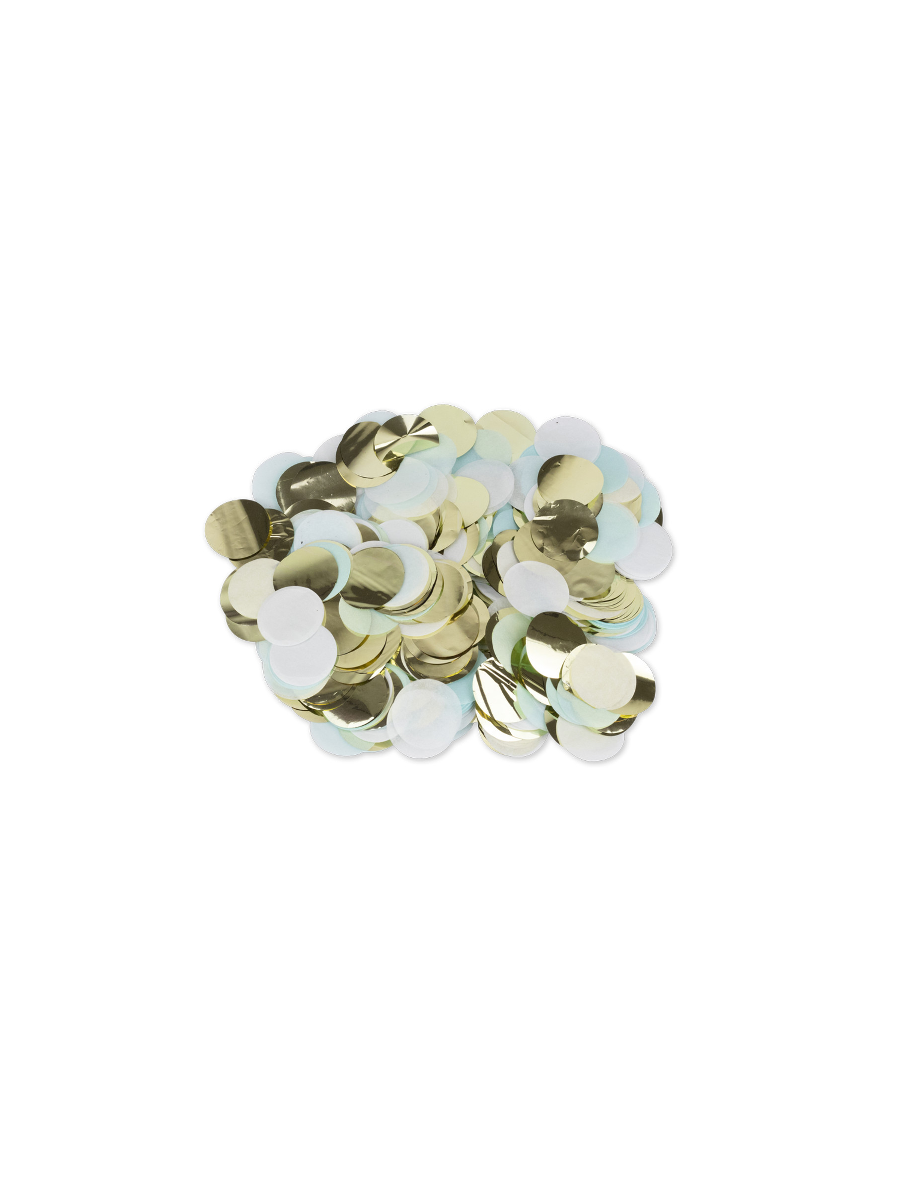 Papier-Konfetti Hellblau Weiß Gold 3cm Tischdeko