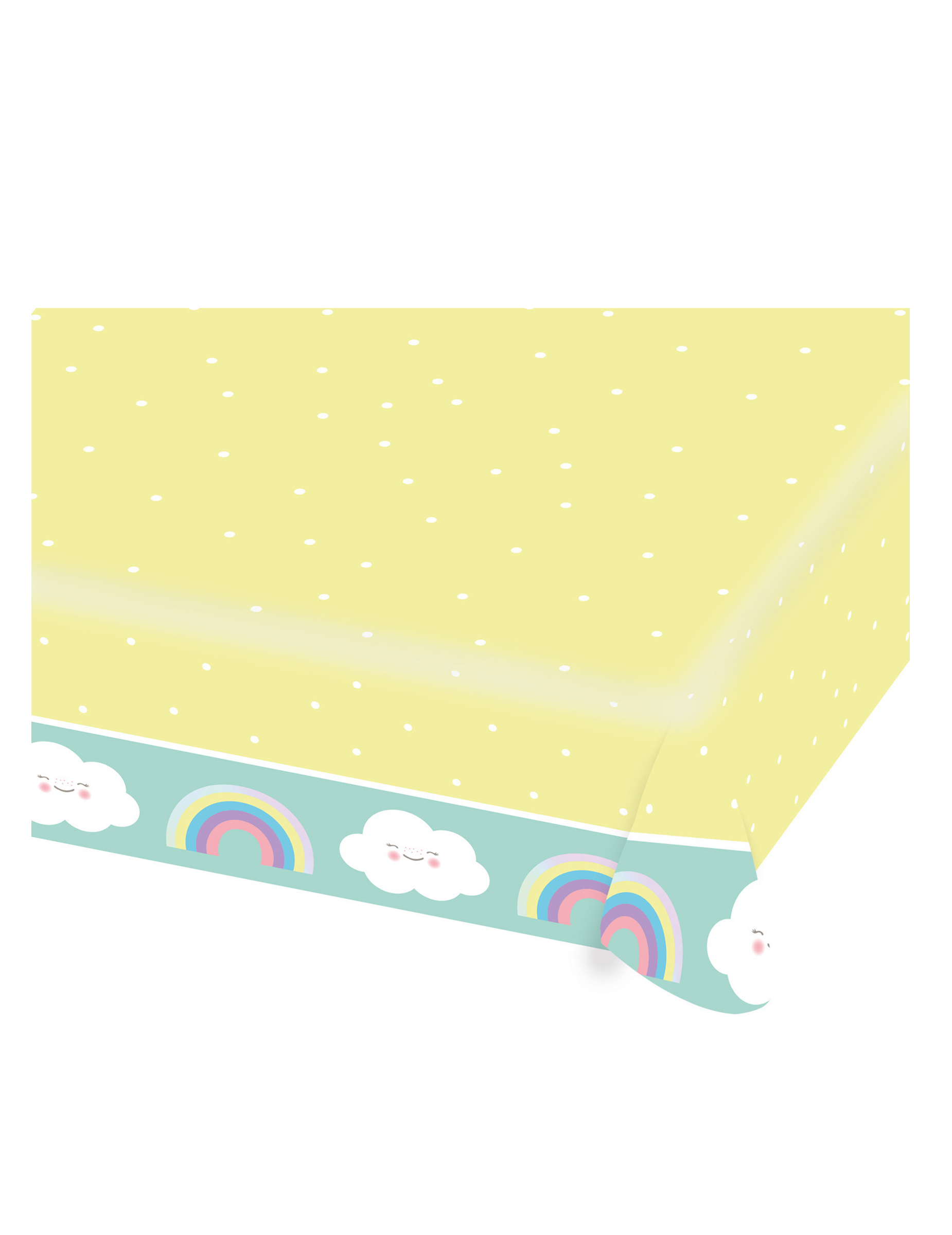 Papiertischdecke Wolke Mint Gelb 115 x 175 cm