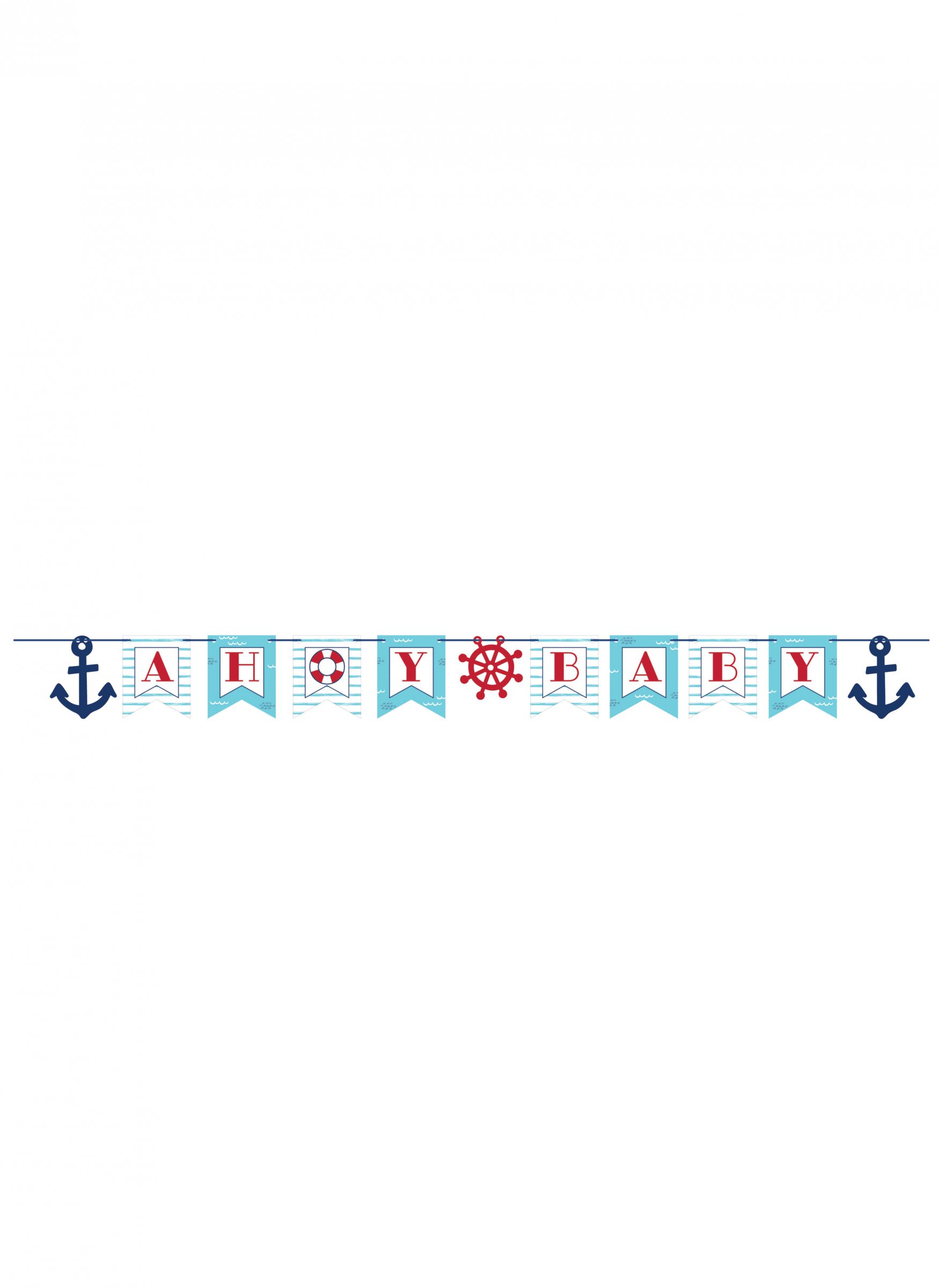 Papp-Banner Ahoy Baby Kleines Boot 188 x 14 cm Maritim