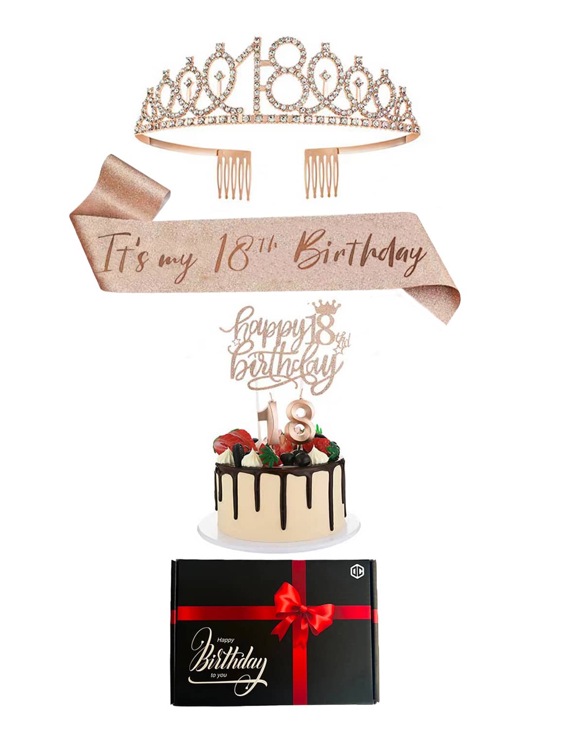Party-Set 18. Geburtstag Accessoires Erwachsene roségold