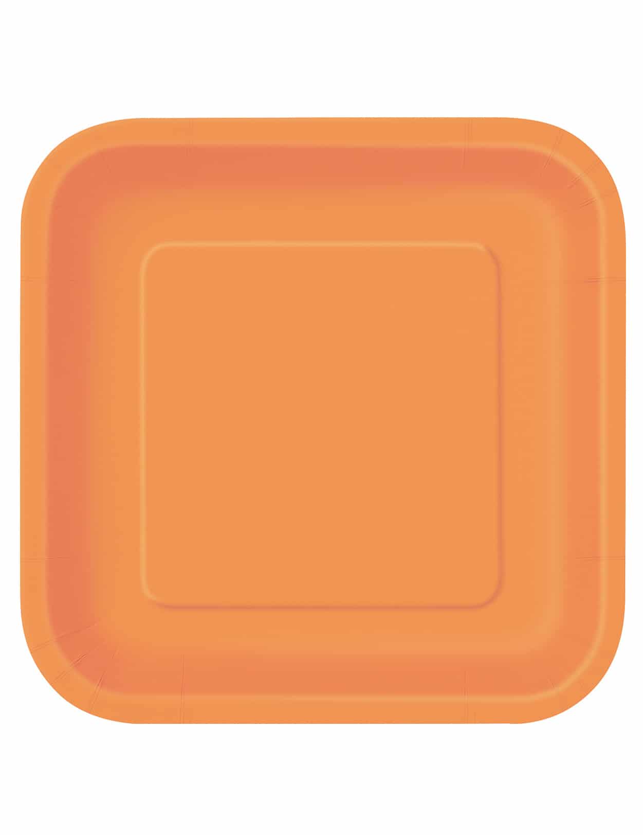 Party-Teller quadratische Teller 14 Stück orange 22 cm