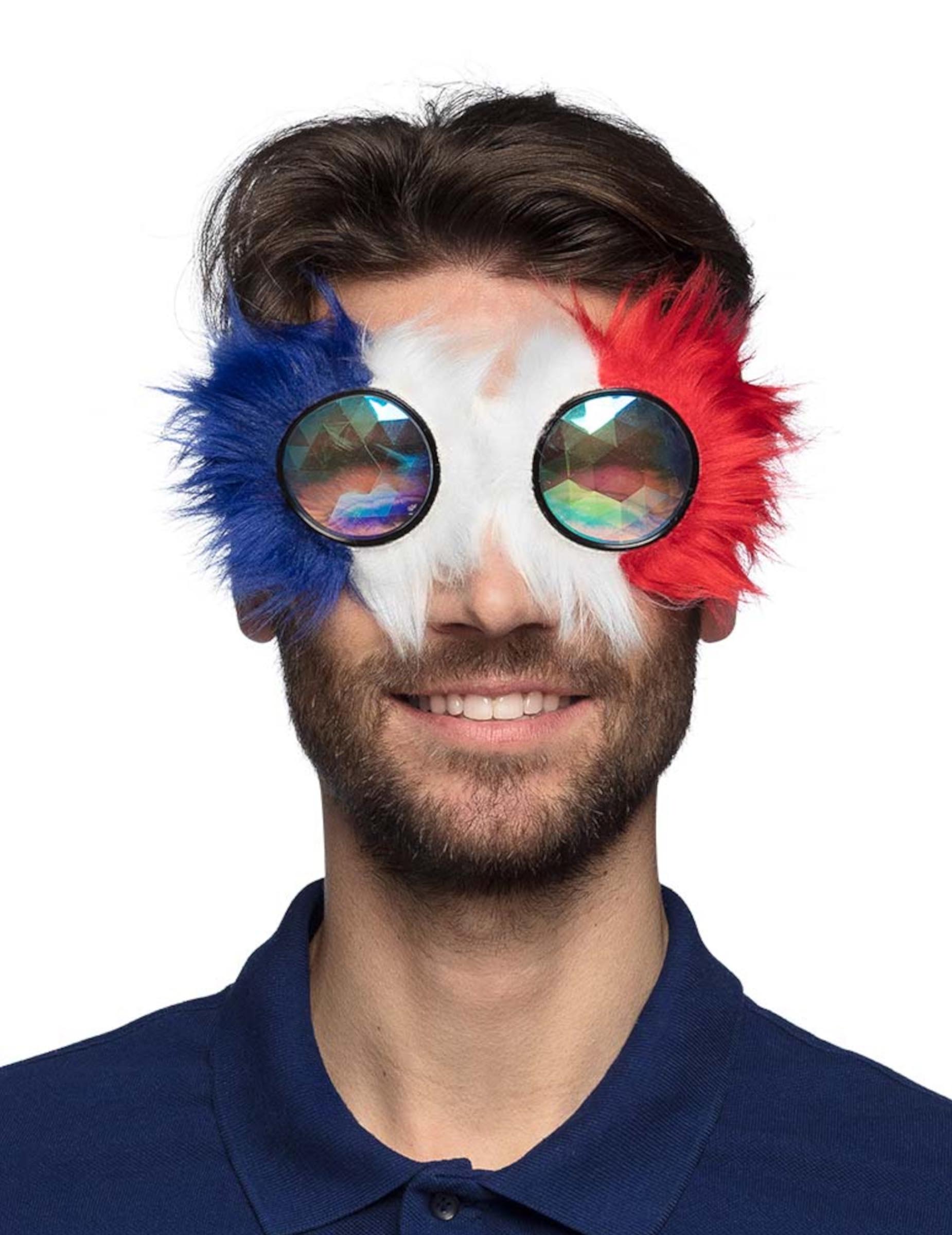 Partybrille Frankreich Partyaccessoire blau-weiß-rot