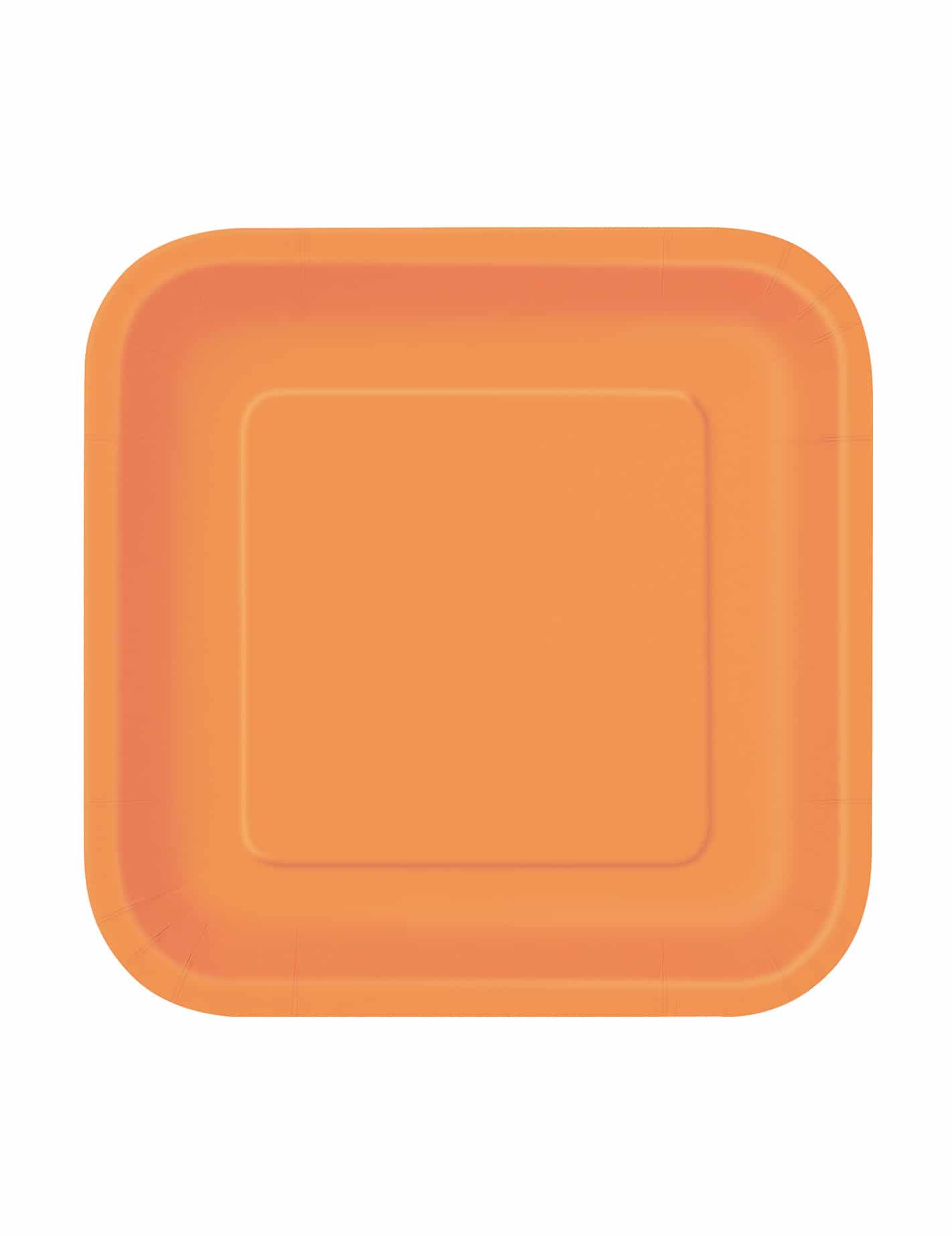 Partyteller quadratische Teller 16 Stück orange 18x18cm